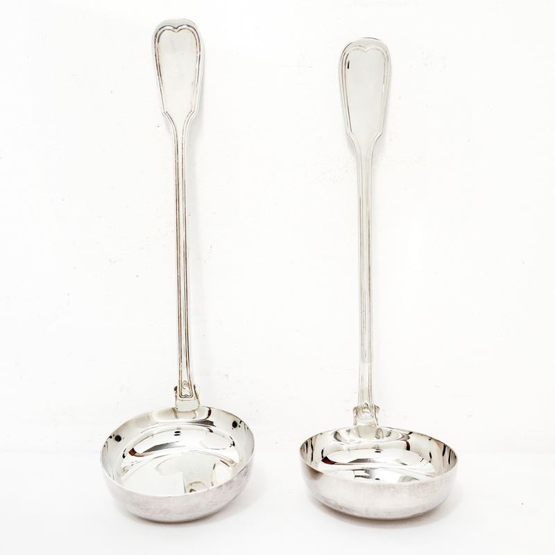 Coppia di mestoli in argento 800