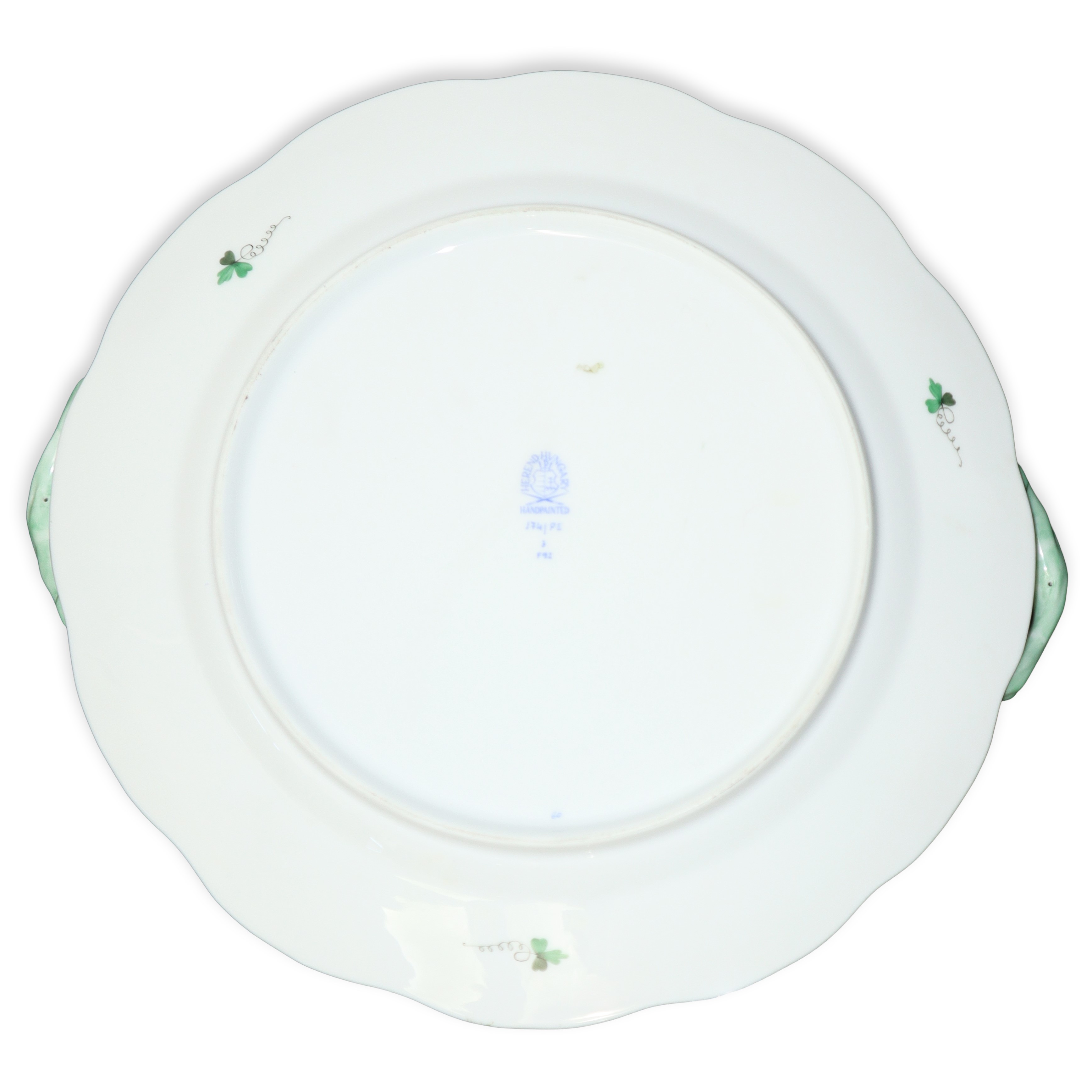 Vassoio rotondo con decoro Apponyi sui toni del verde