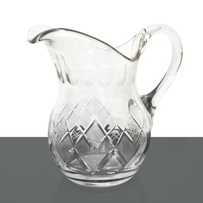 Caraffa in cristallo molato e intagliato, altezza cm 20