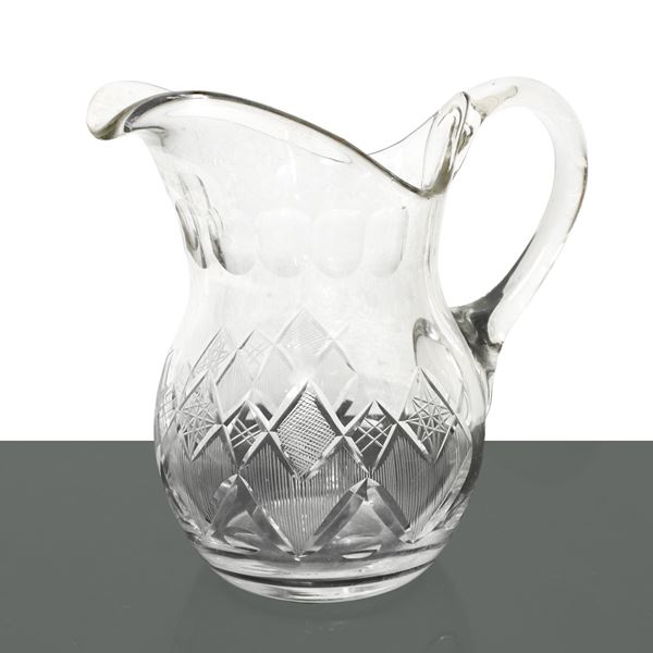 Caraffa in cristallo molato e intagliato