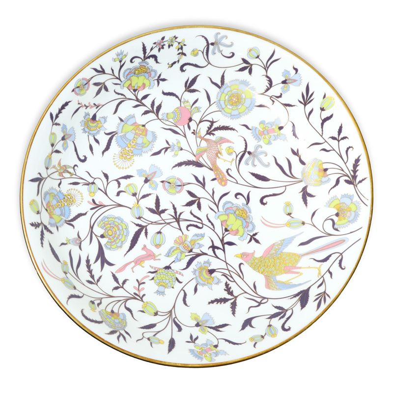 Rosenthal Home Design - Grande piatto decorativo centrotavola in porcellana policroma con uccelli...