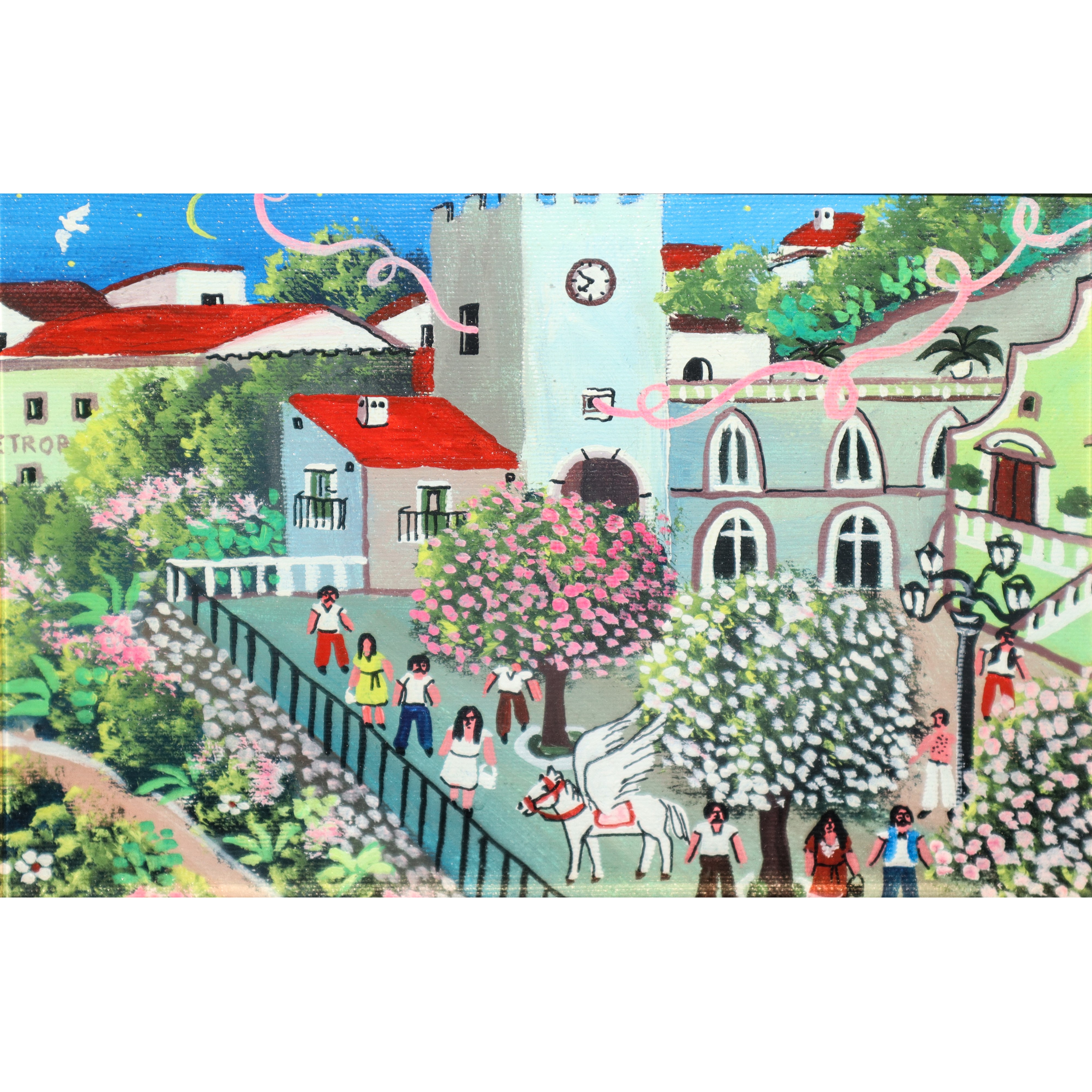Elio Gervasi - Taormina, acrilico su tela, 1982