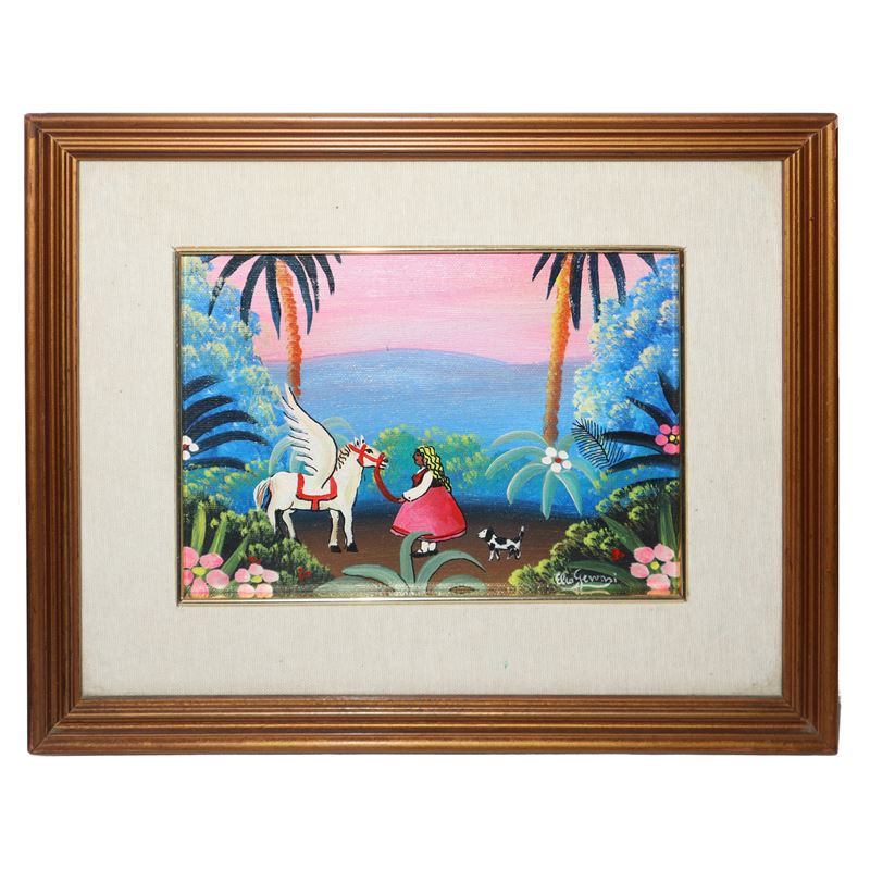 Contadina con cavallo alato