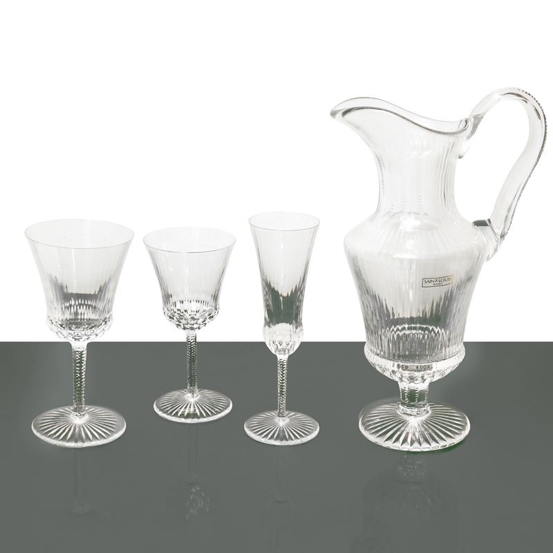 Servizio di bicchieri in cristallo Saint Louis modello Apollo