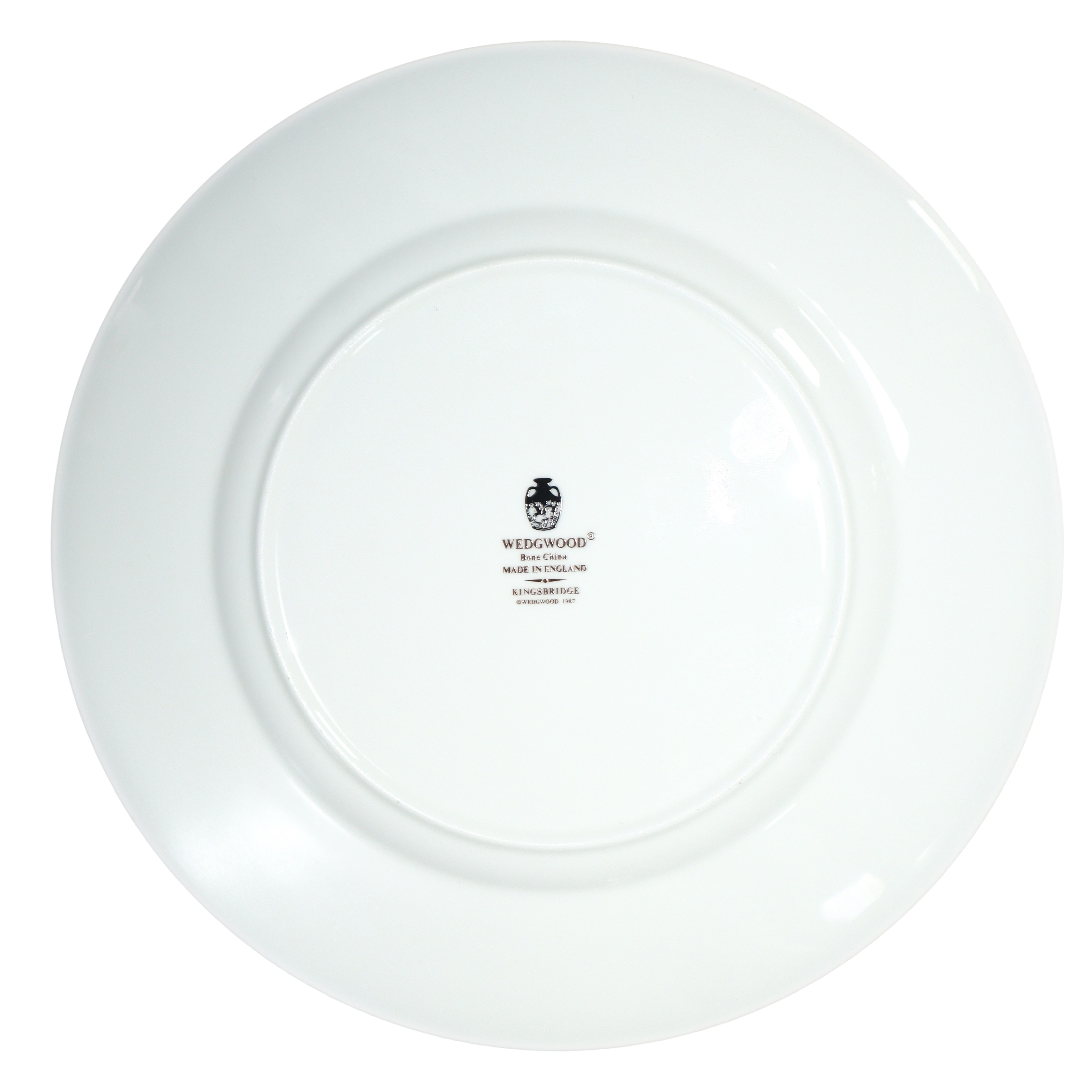 Servizio di piatti e caffè in porcellana bianca Wedgwood, modello Kingsbridge con decori in blu