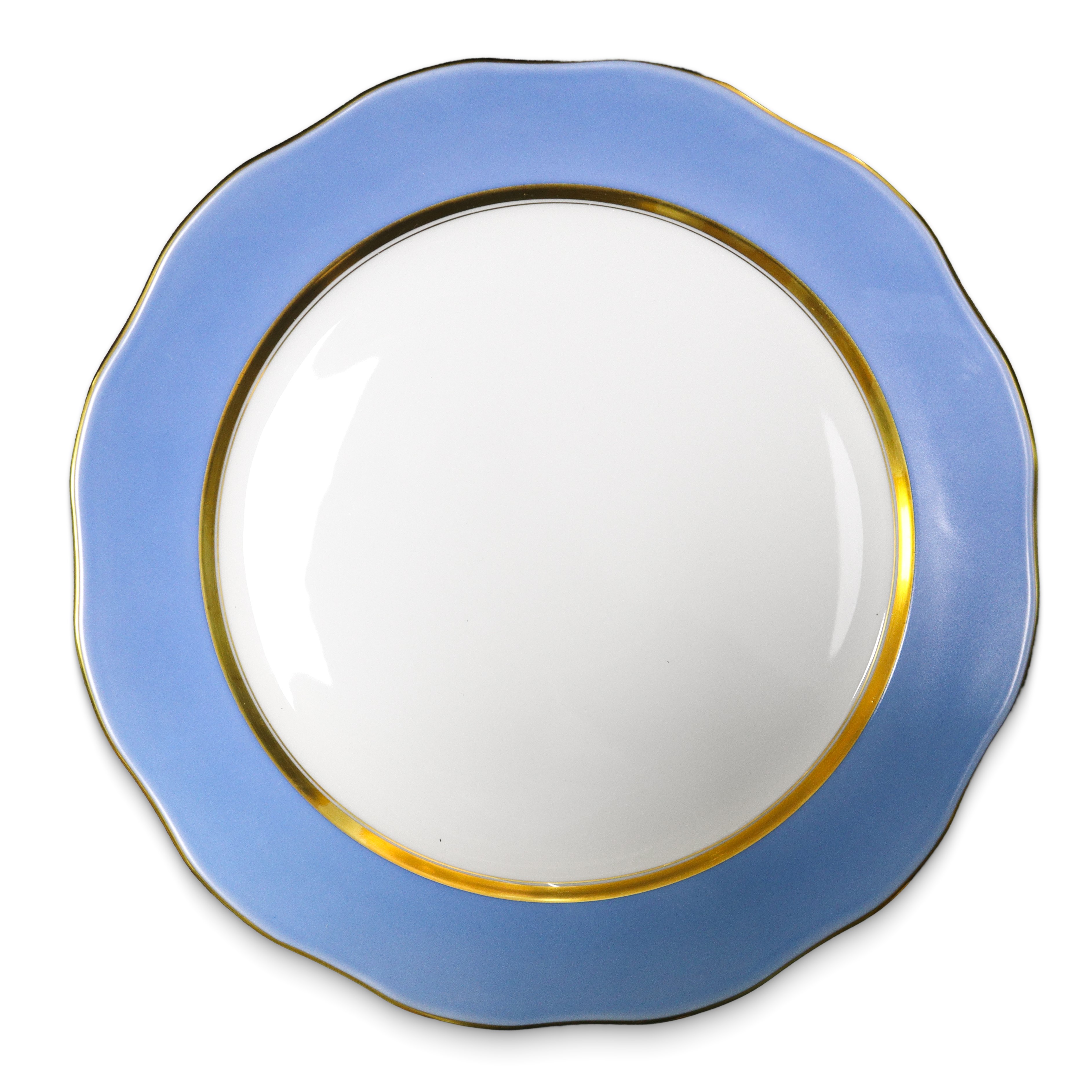 Completo Servizio di piatti decoro 'Apponyi blue' in porcellana blu su fondo bianco, bordo Ozier ...