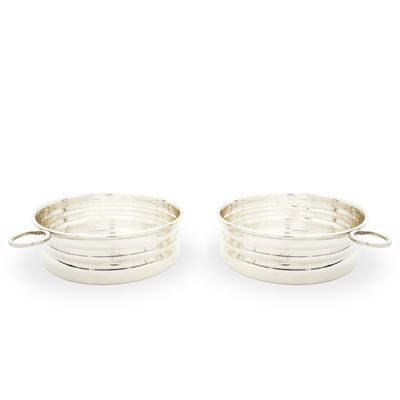 Sottobottiglia silver plated con presa, diametro cm 13