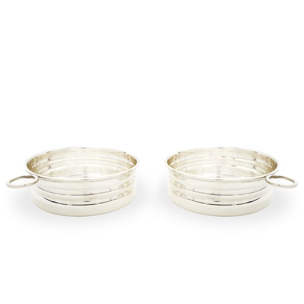 Royal Family - N°2 sottobottiglia silver plated con presa