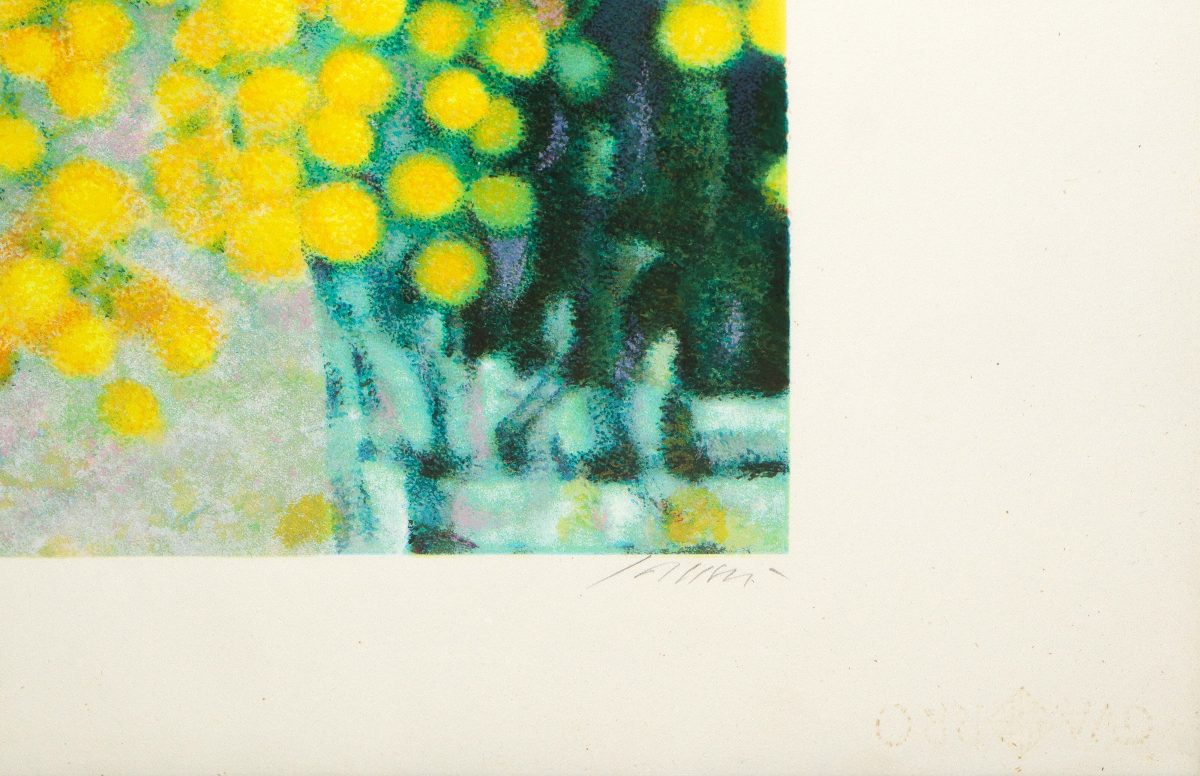 Franco Sarnari - Frammento e mimosa, litografia