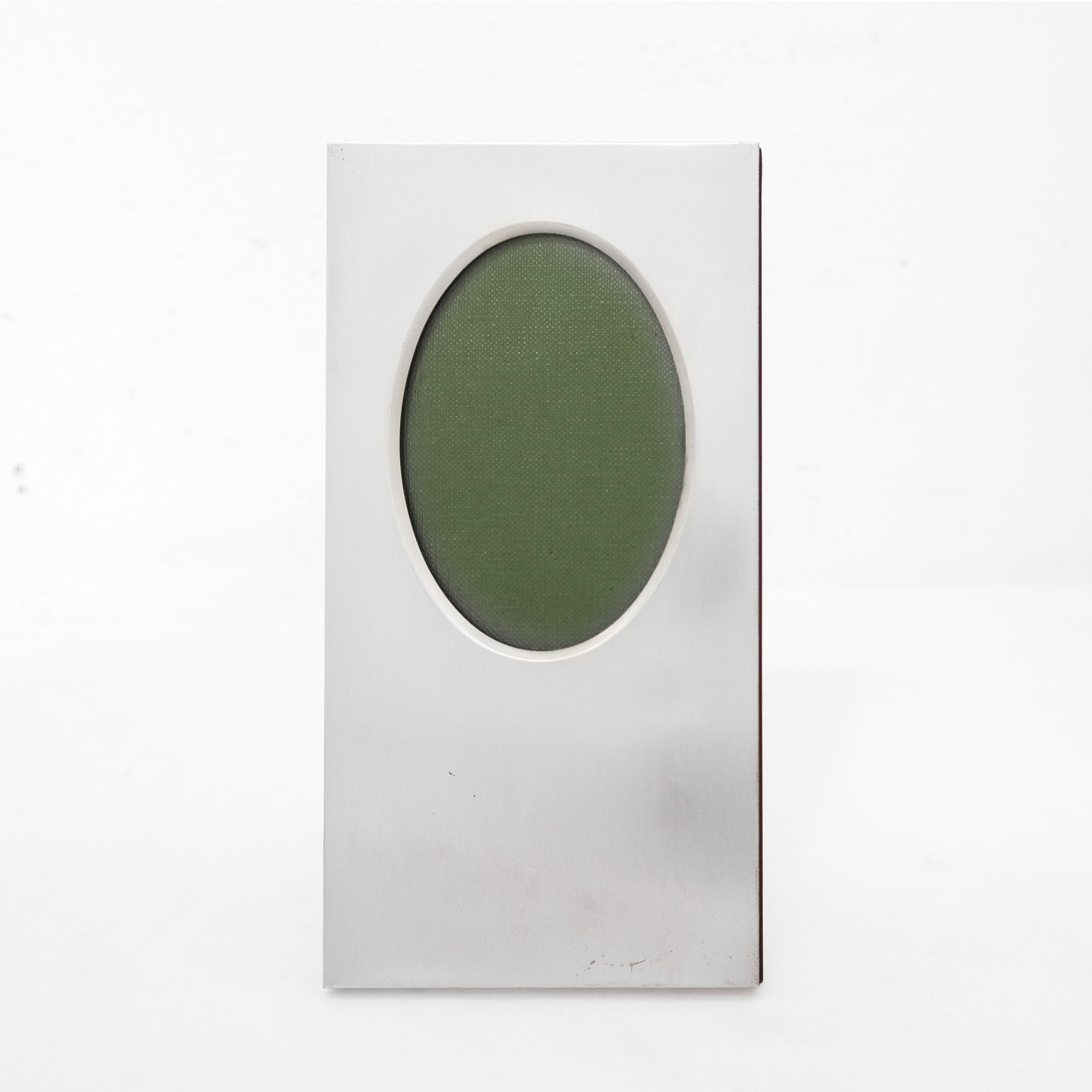 Cornice rettangolare in argento 800 con vano portafoto ovale