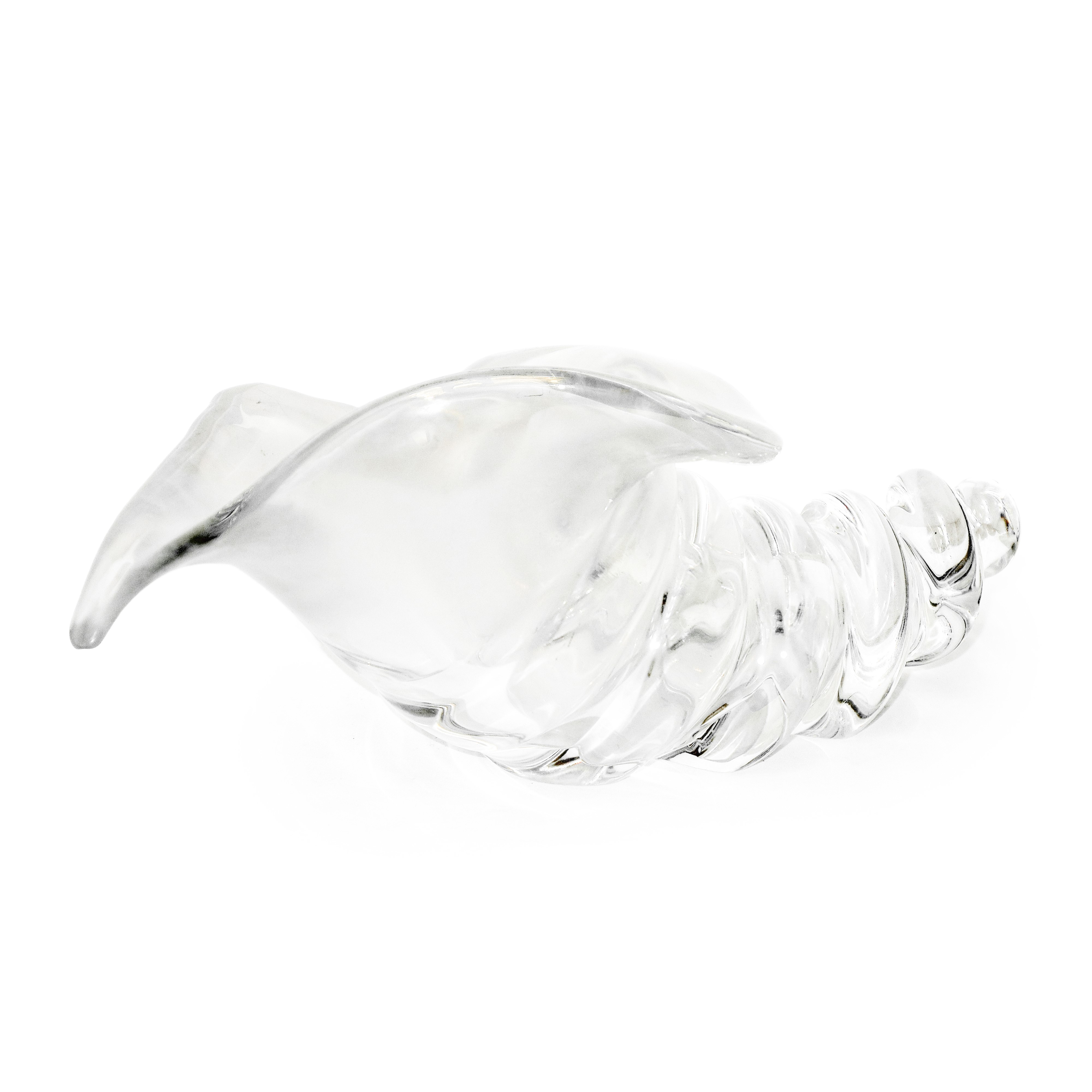 Conchiglia, scultura in vetro di Murano opalescente