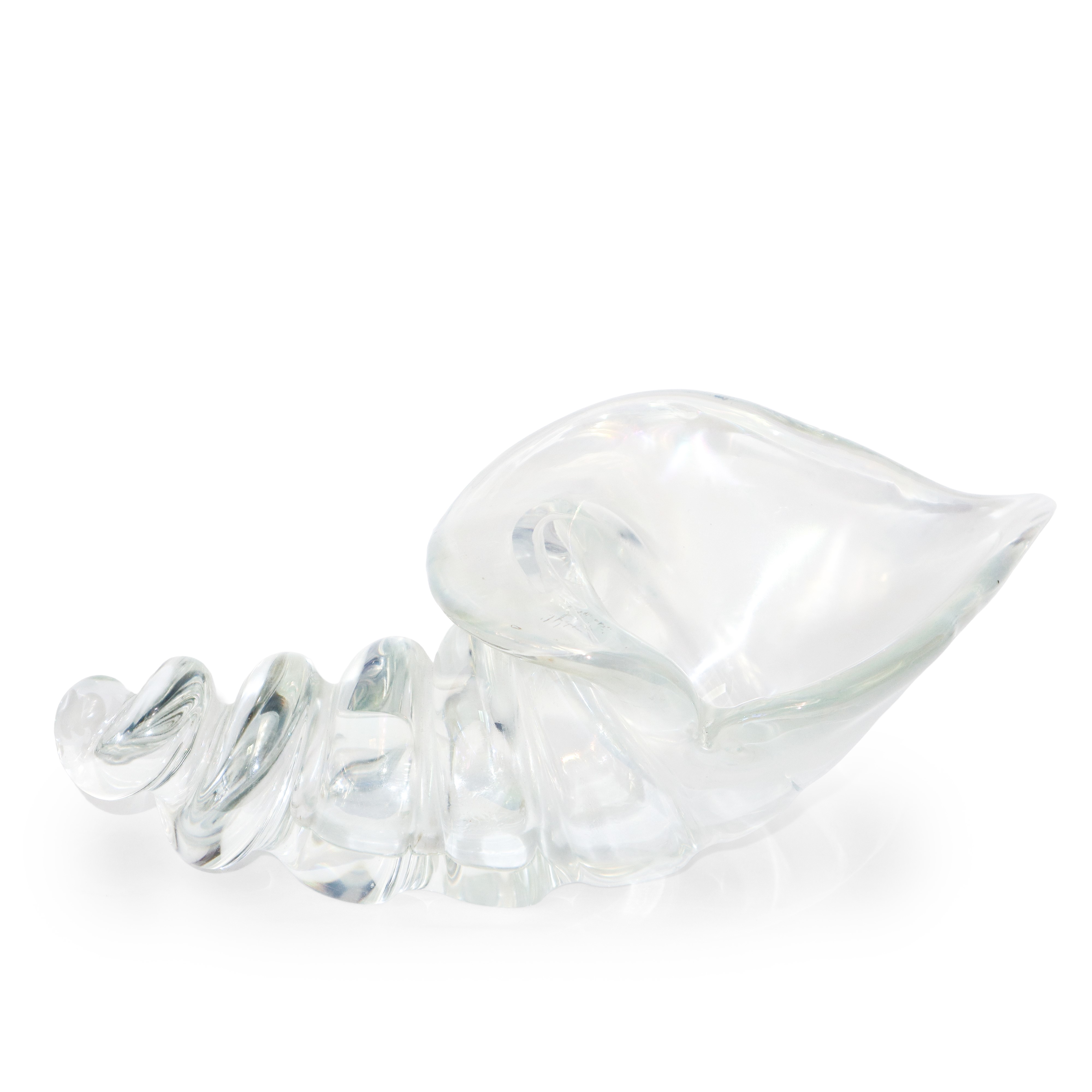 Conchiglia, scultura in vetro di Murano opalescente