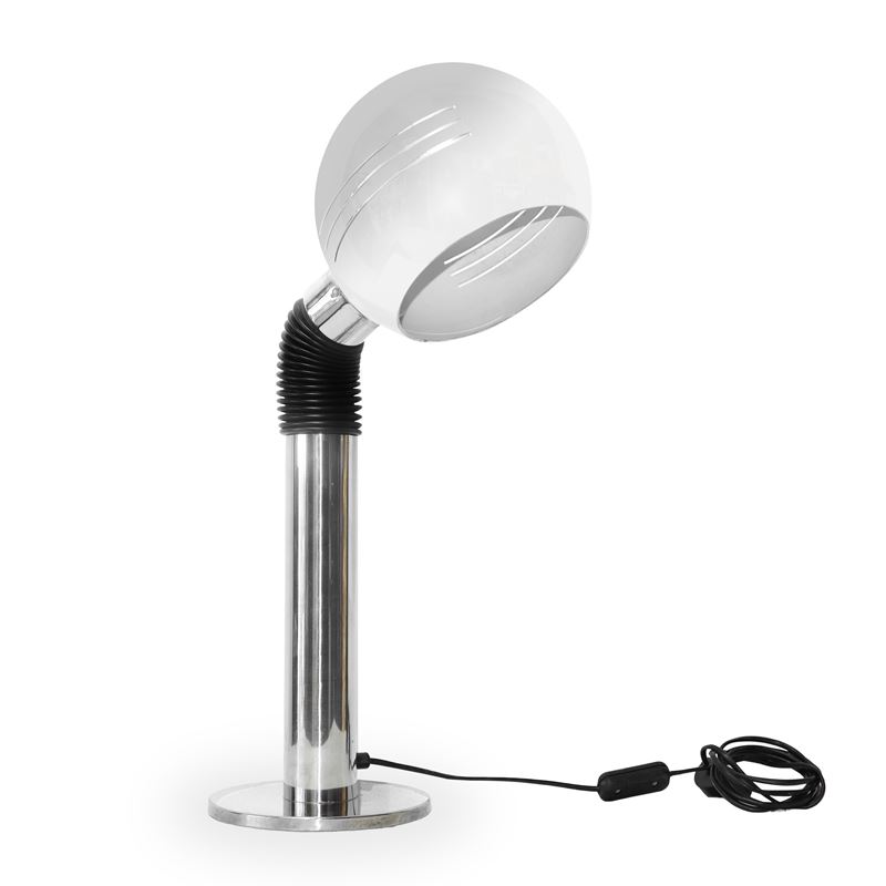 Targetti Illuminazione - Lampada da tavolo Space Age in metallo argentato cromato, anni ’70