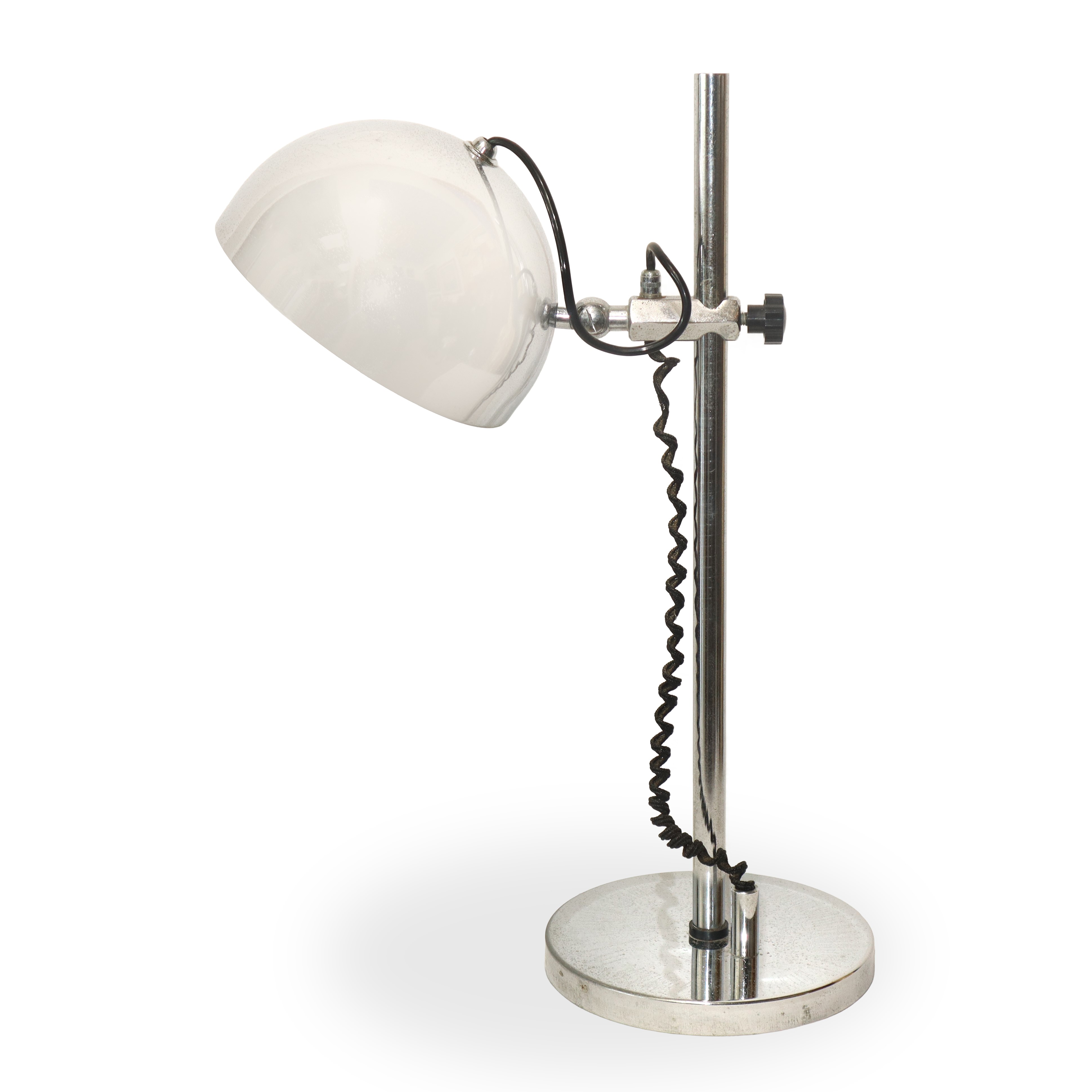 Targetti Illuminazione - Lampada da tavolo Space Age in metallo argentato cromato, anni ’70