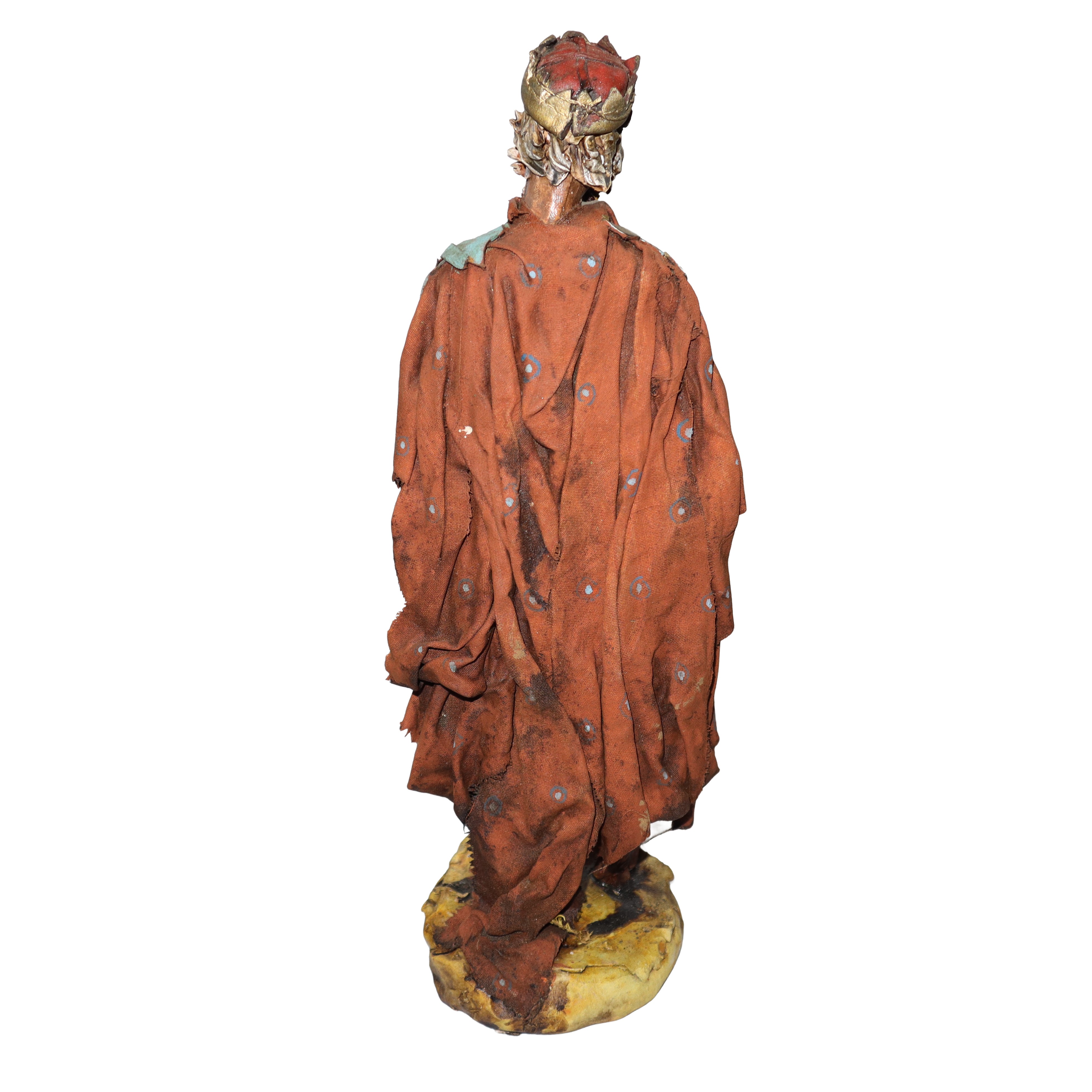 Presepe di fattura palermitana realizzato a mano in terracotta e tessuto