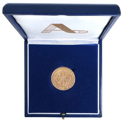 Moneta Commemorativa Sicula Oceanica SPA-Palermo, Oro 750, Grammi 12.5