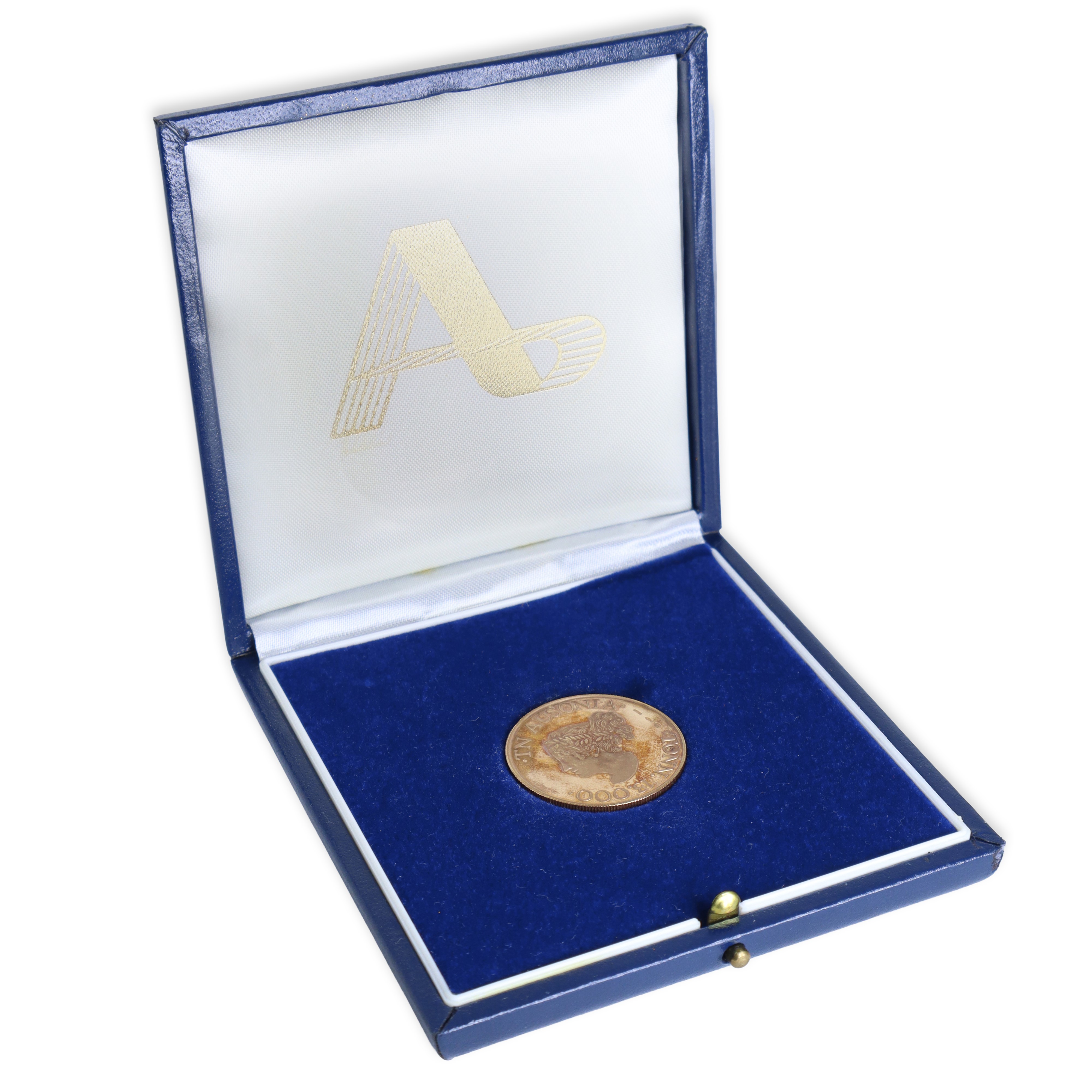 Moneta Commemorativa Sicula Oceanica SPA-Palermo, Oro 750, Grammi 12.5