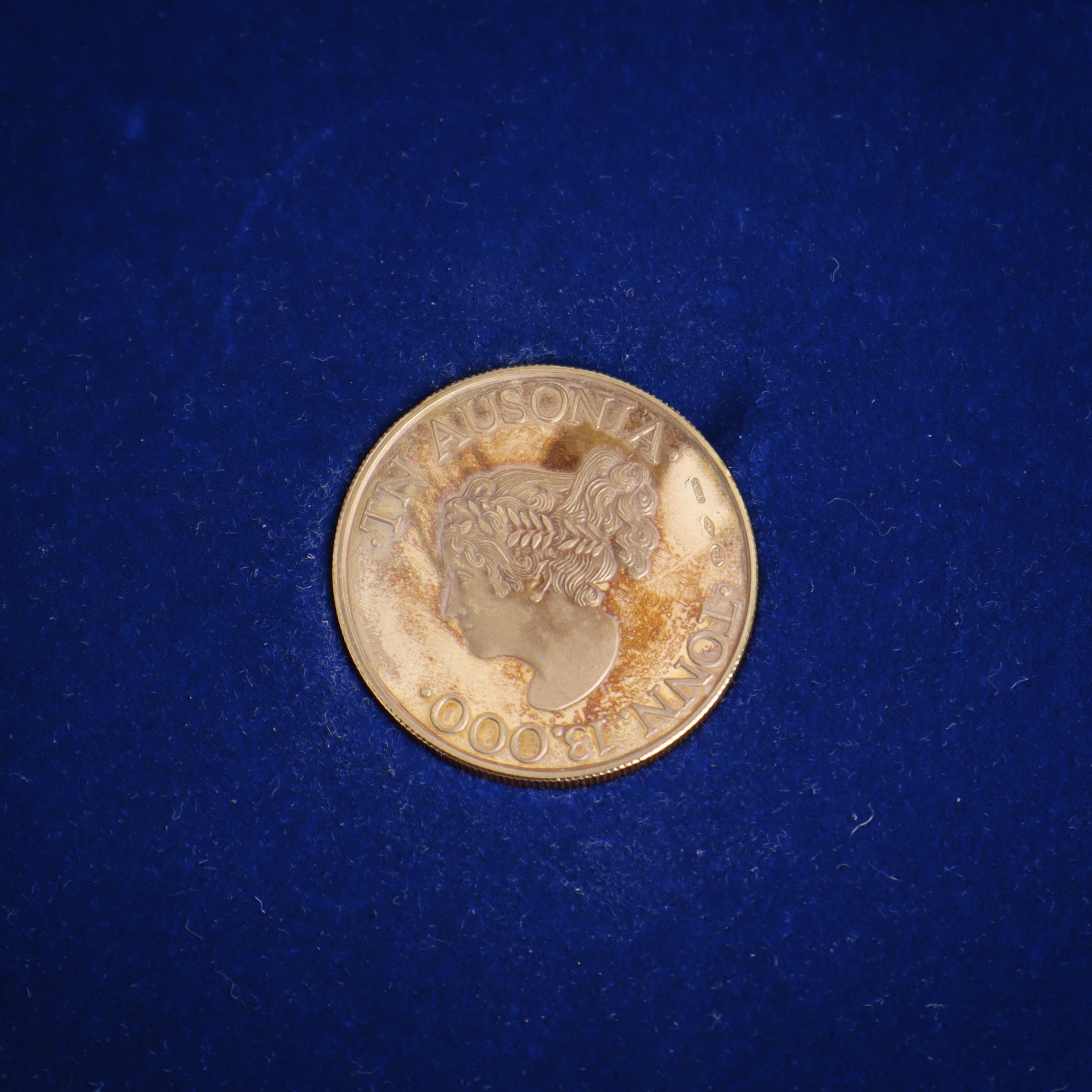 Moneta Commemorativa Sicula Oceanica SPA-Palermo, Oro 750, Grammi 12.5