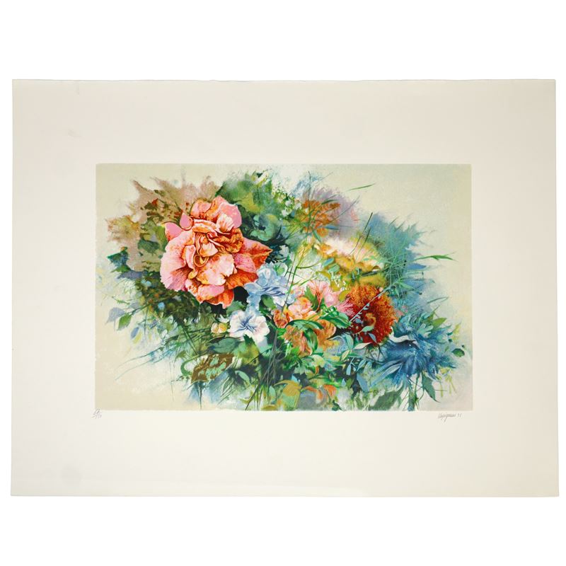 Renzo Vespignani - Fiori (acquatinta, tiratura 64/150)