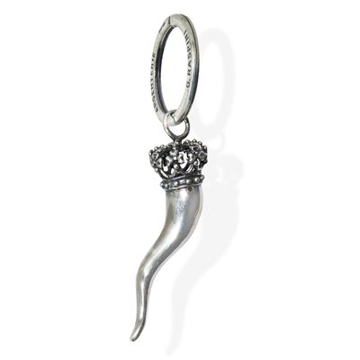 Portachiavi in argento 925 con corno