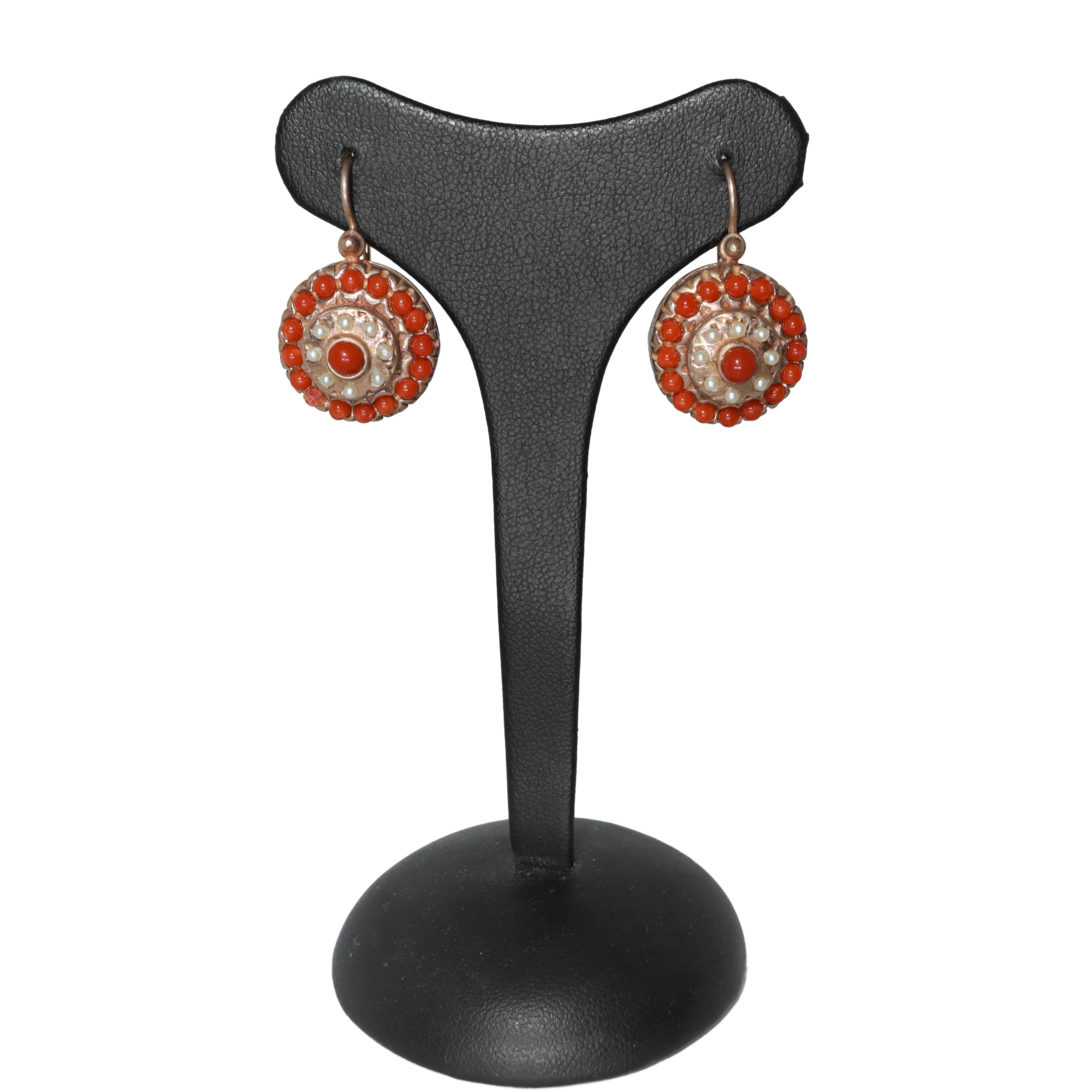 Parure orecchini e ciondolo in argento 925 con coralli e perline