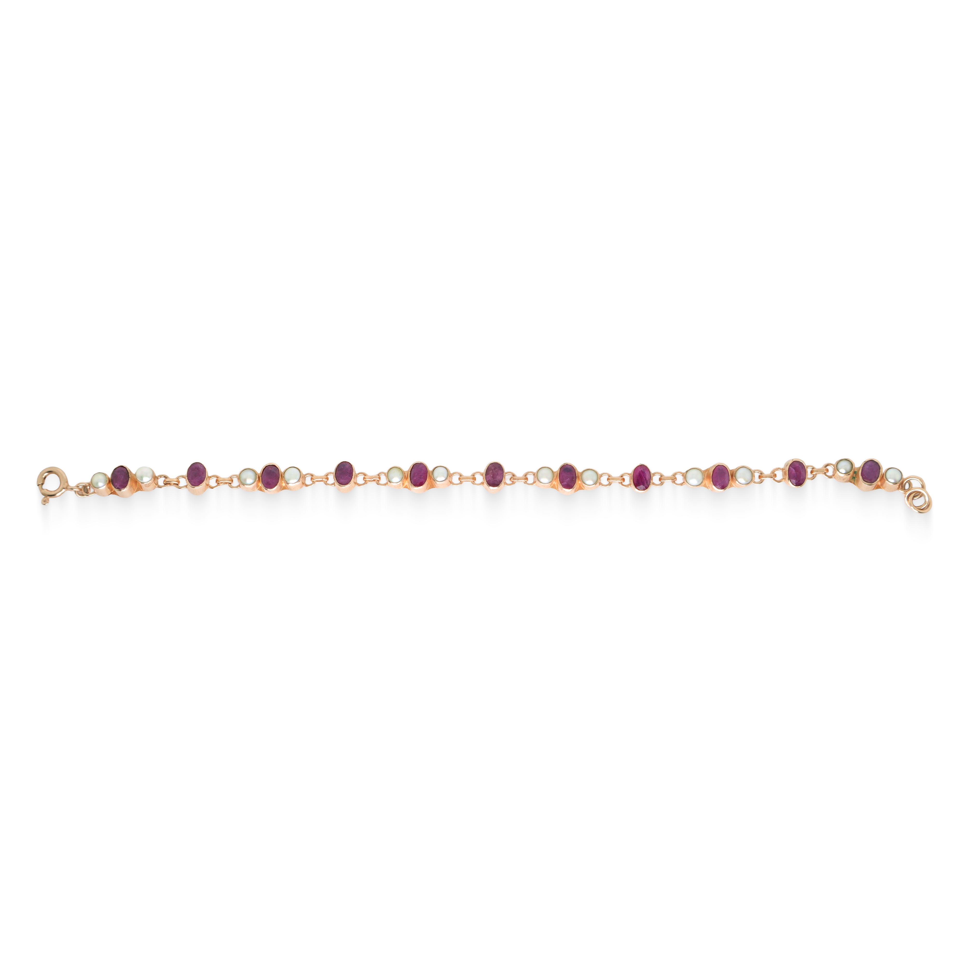 Bracciale in argento 925 con granati e perline