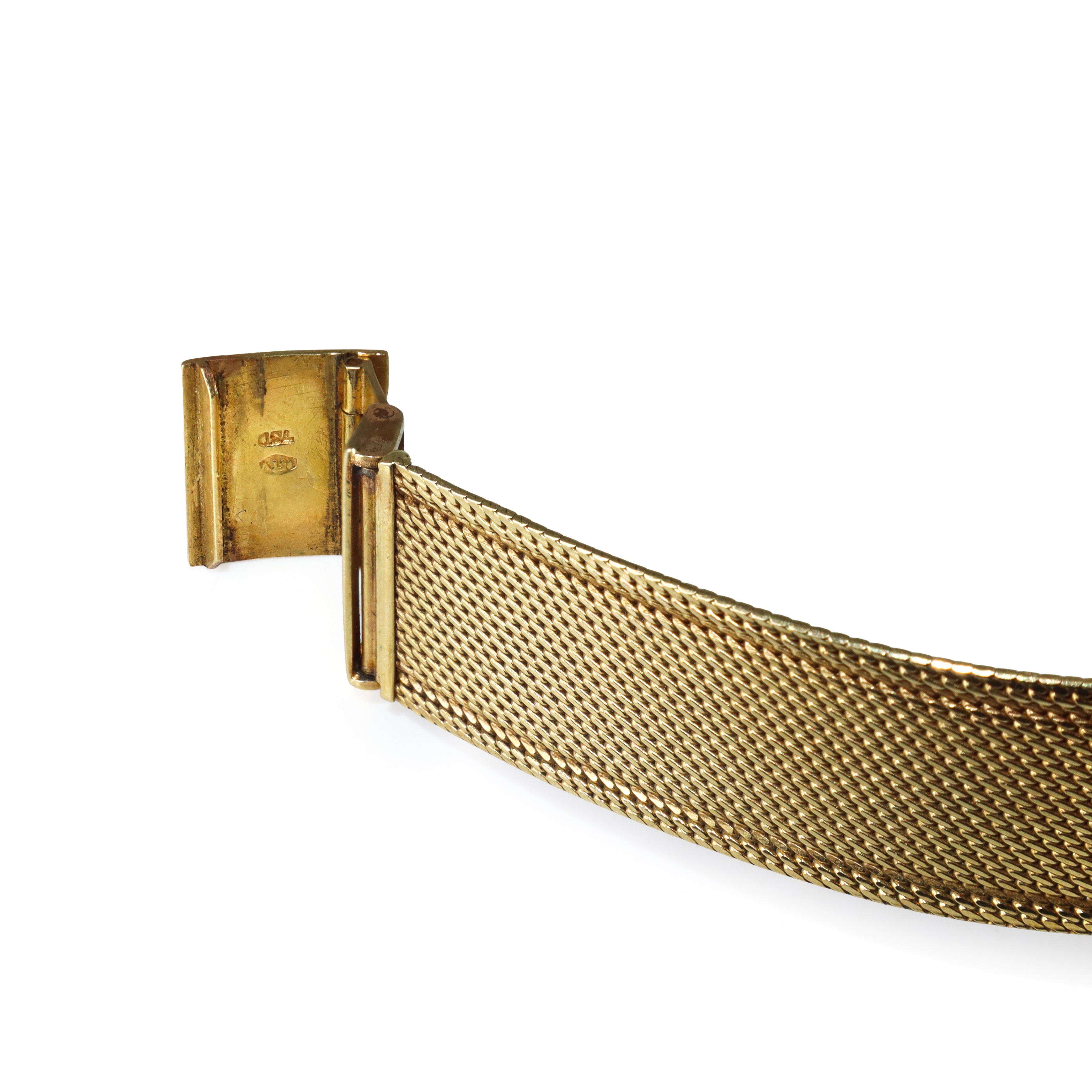 Orologio Compur con cinturino e quadrante in oro 18 kt