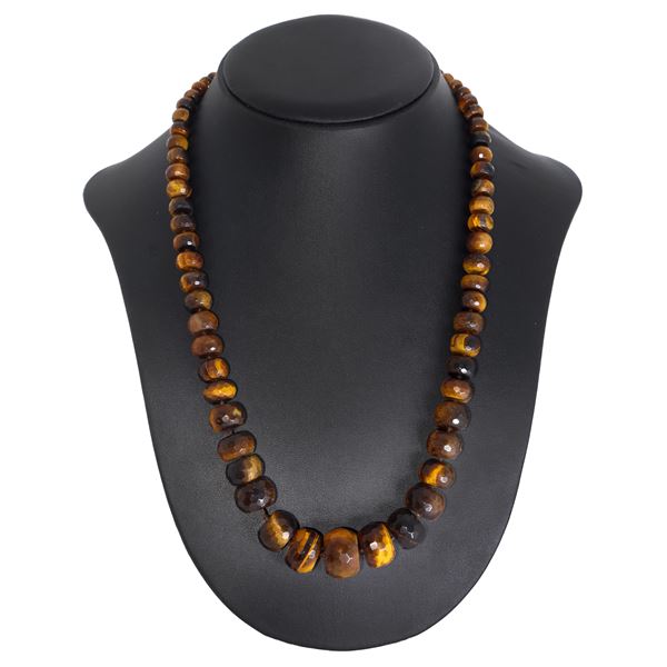 Collana in occhio di tigre con susta in argento