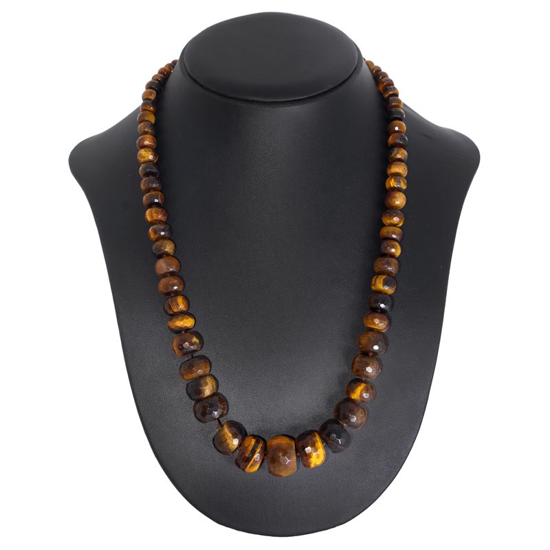 Collana in occhio di tigre con susta in argento