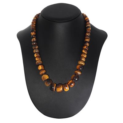 Collana in occhio di tigre con chiusura in argento