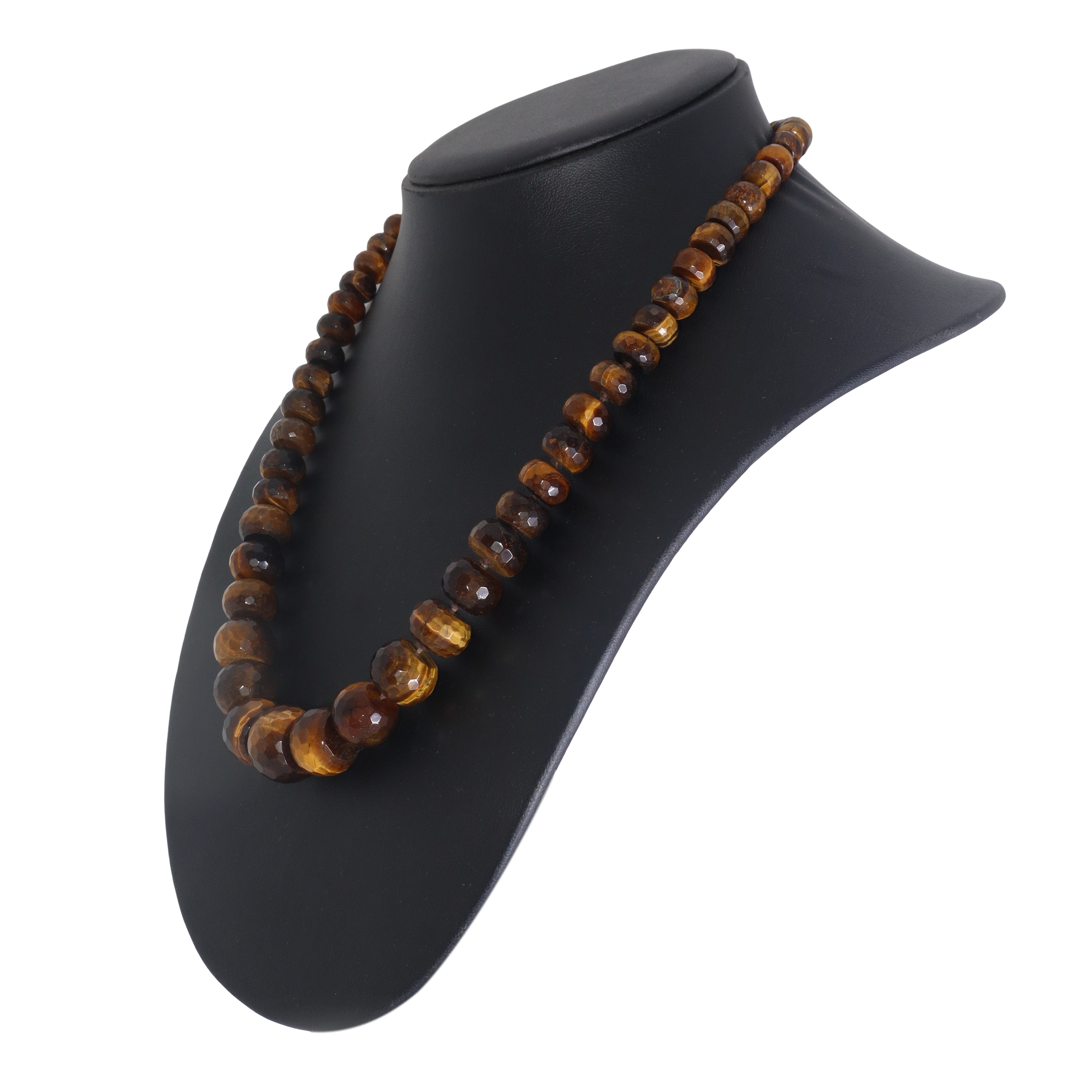 Collana, occhio di tigre con susta in argento