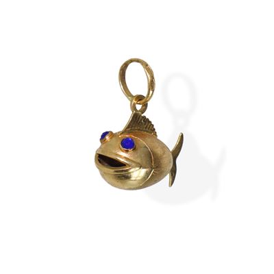 Ciondolo charm a guisa di pesce, oro 750, peso gr 3,2