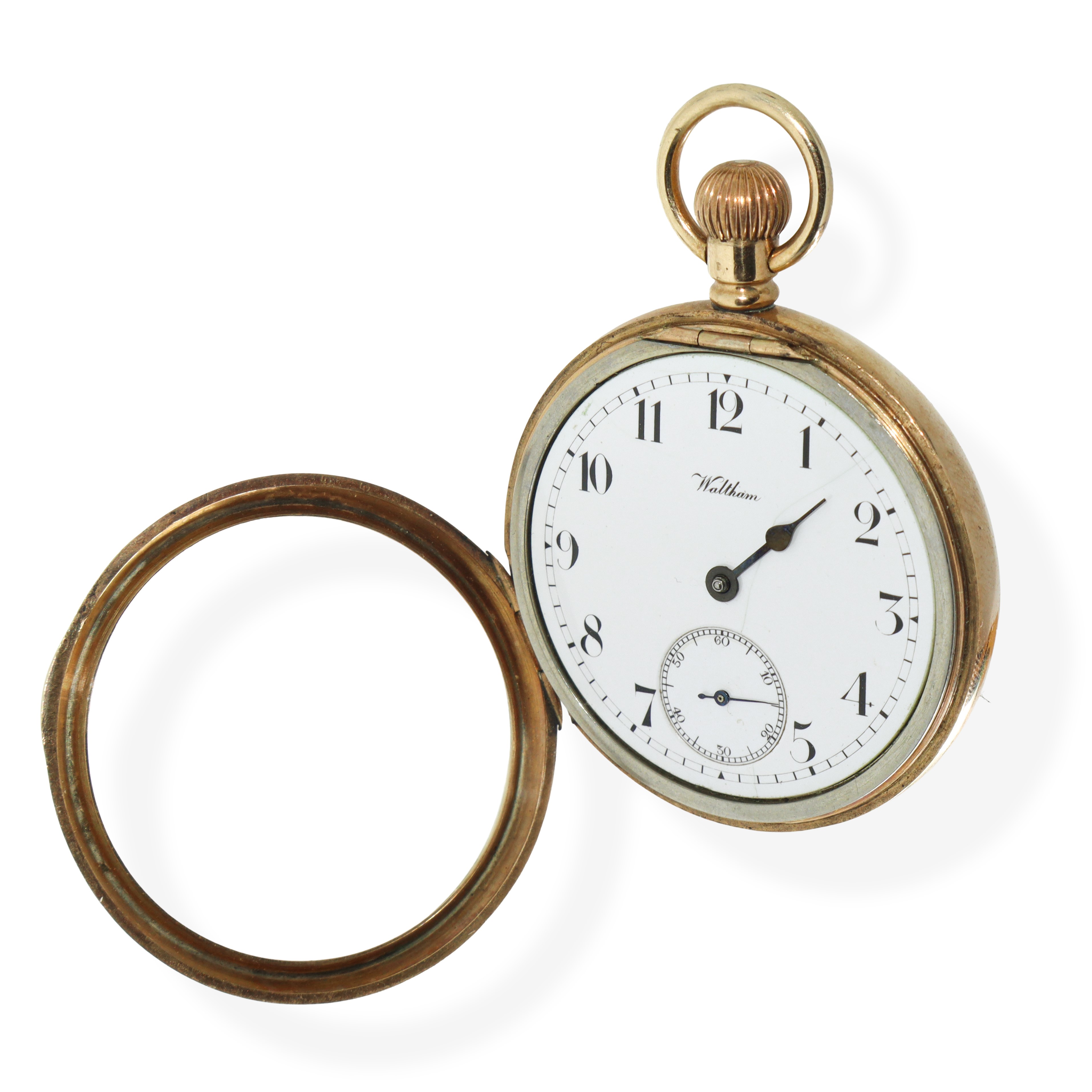 Orologio da tasca in oro 14 kt a carica manuale con spirale breguet con catena in oro 14kt