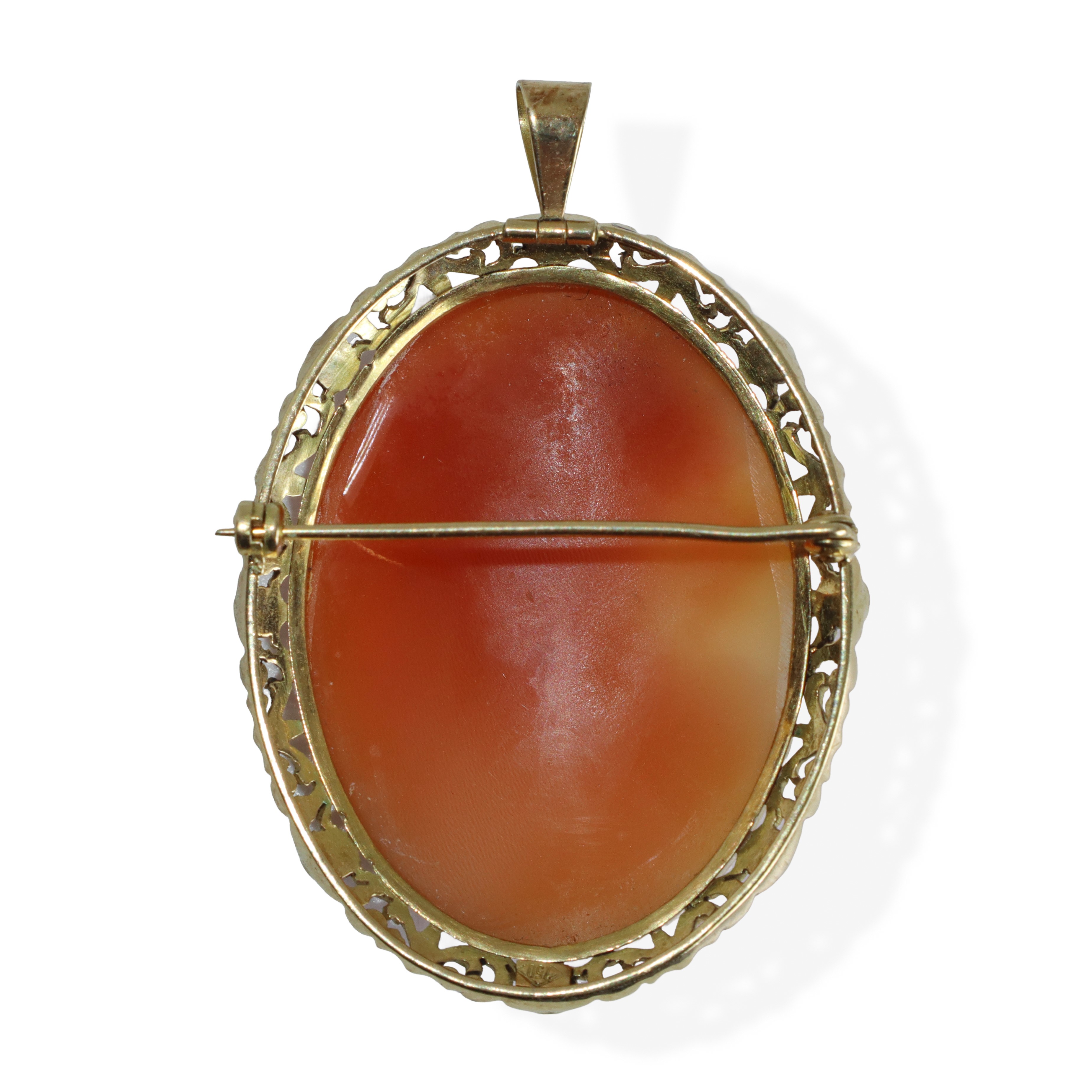 Spilla/Pendentif in oro giallo 750 con cameo