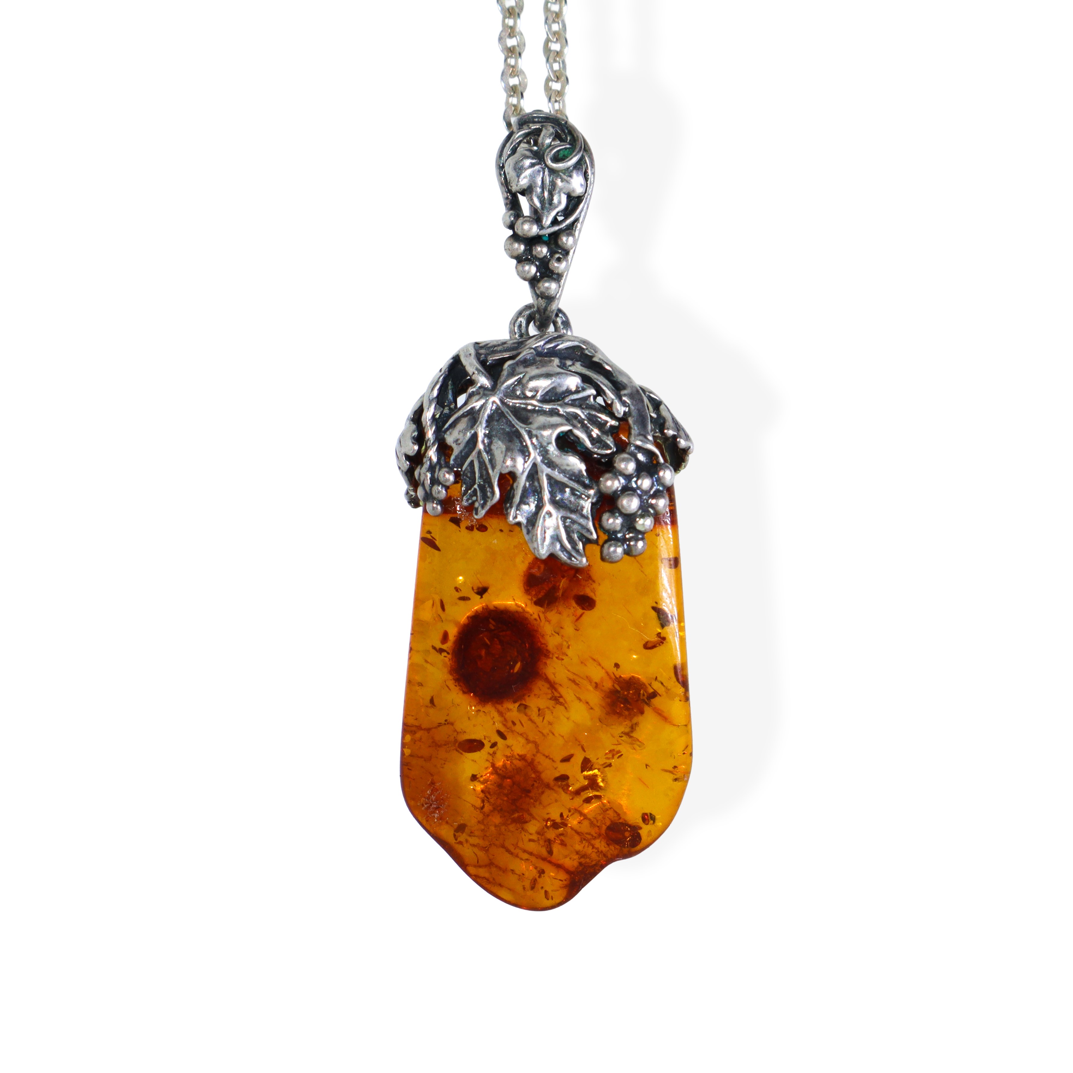 Collana in argento 925 con pendentif a forma di grappolo d'uva
