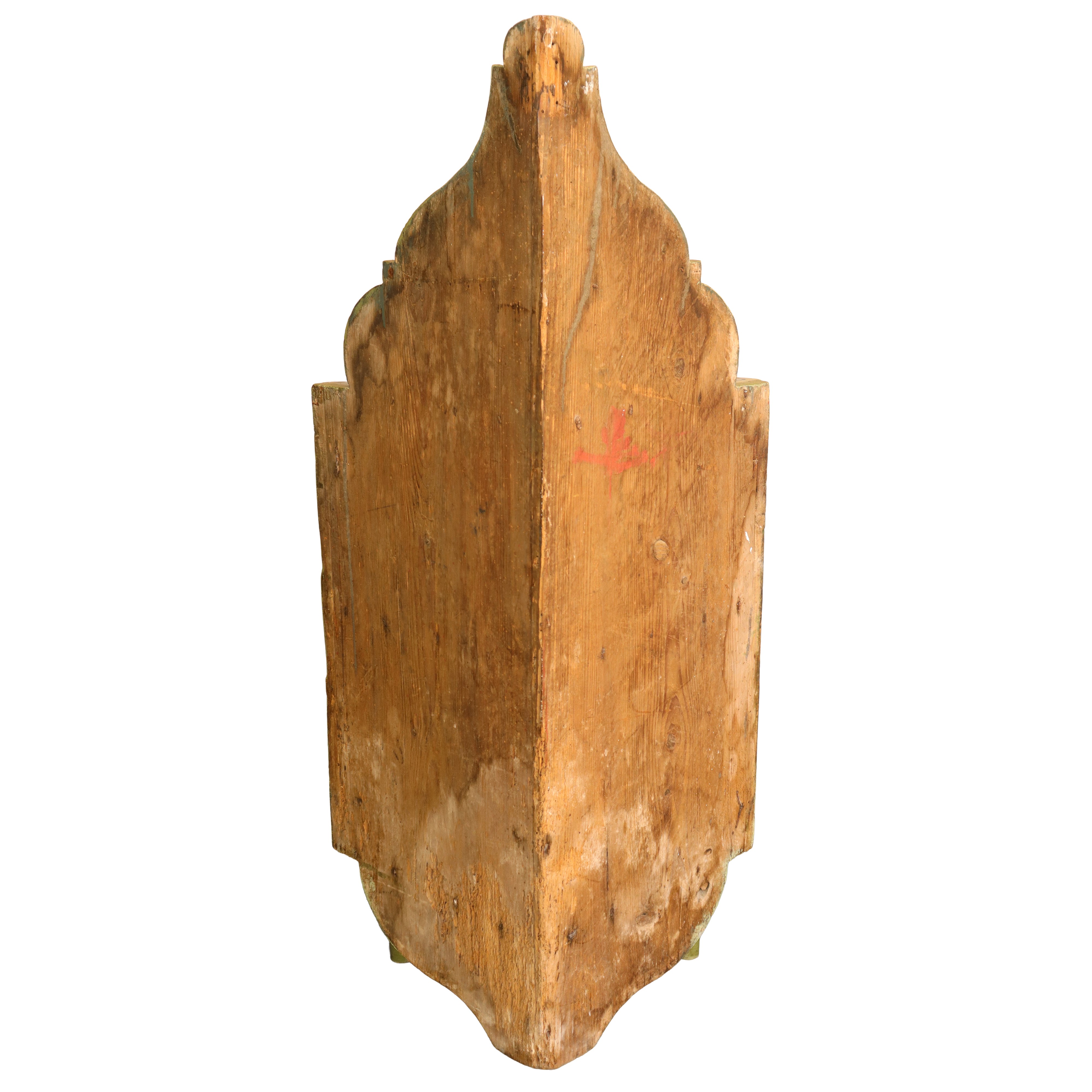 Angoliera in legno laccato e dipinto a motivi floreali