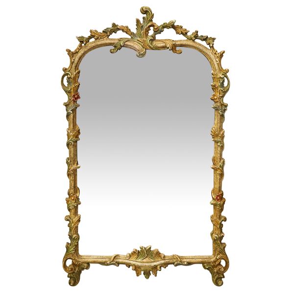 Lacquered and gilded mirror