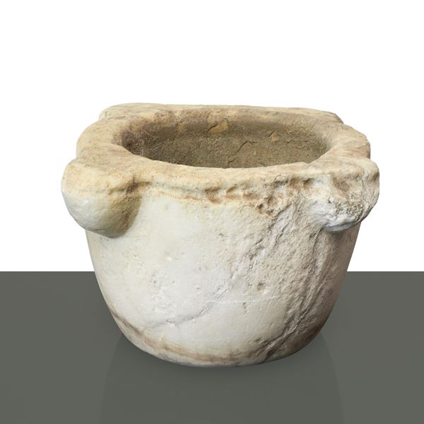 White marble mortar