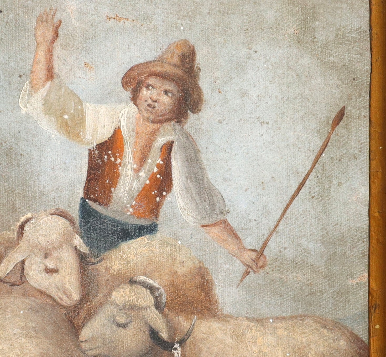 Gregge di pecore con pastore