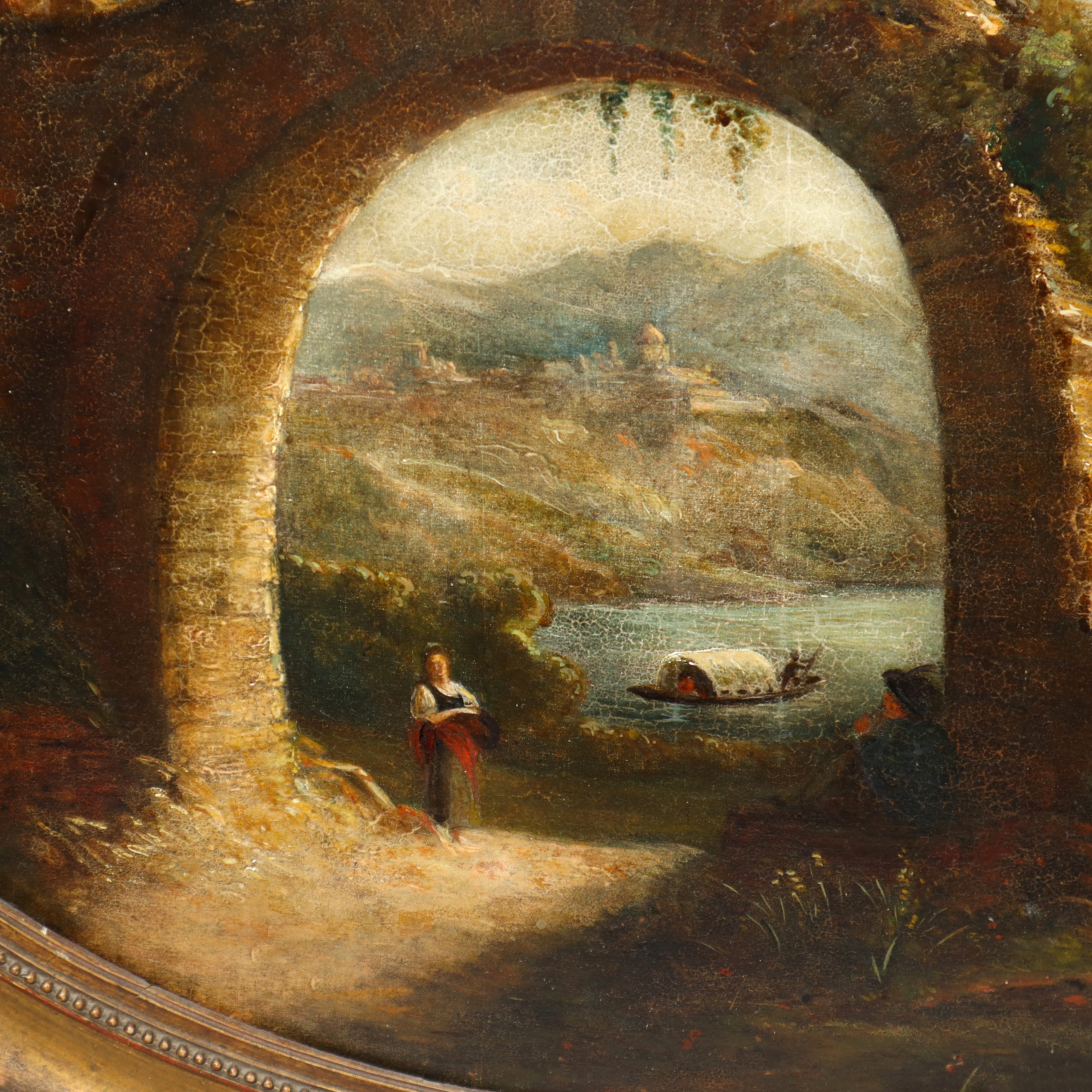 Paesaggio lacustre con barca