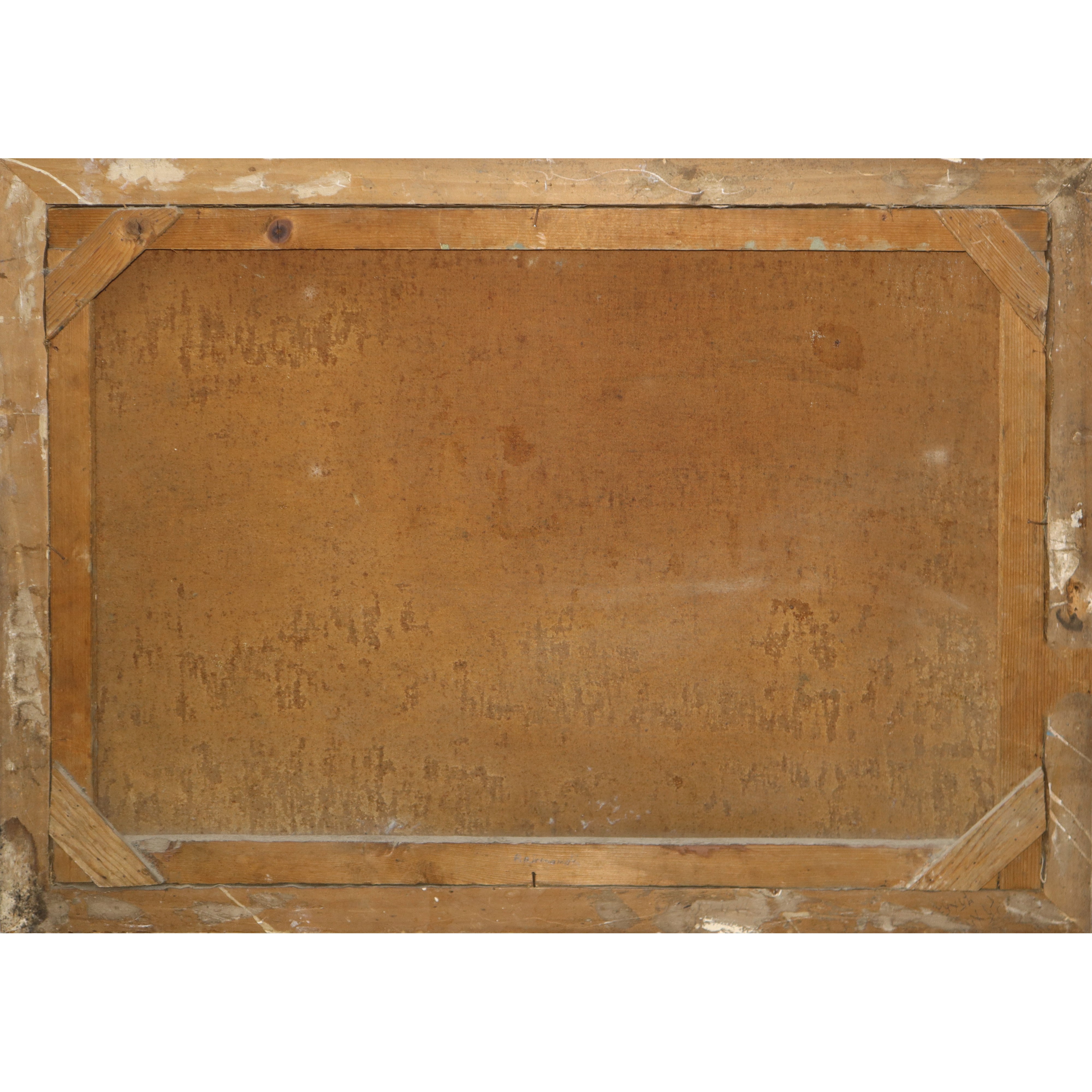 Paesaggio fluviale con casa e alberi