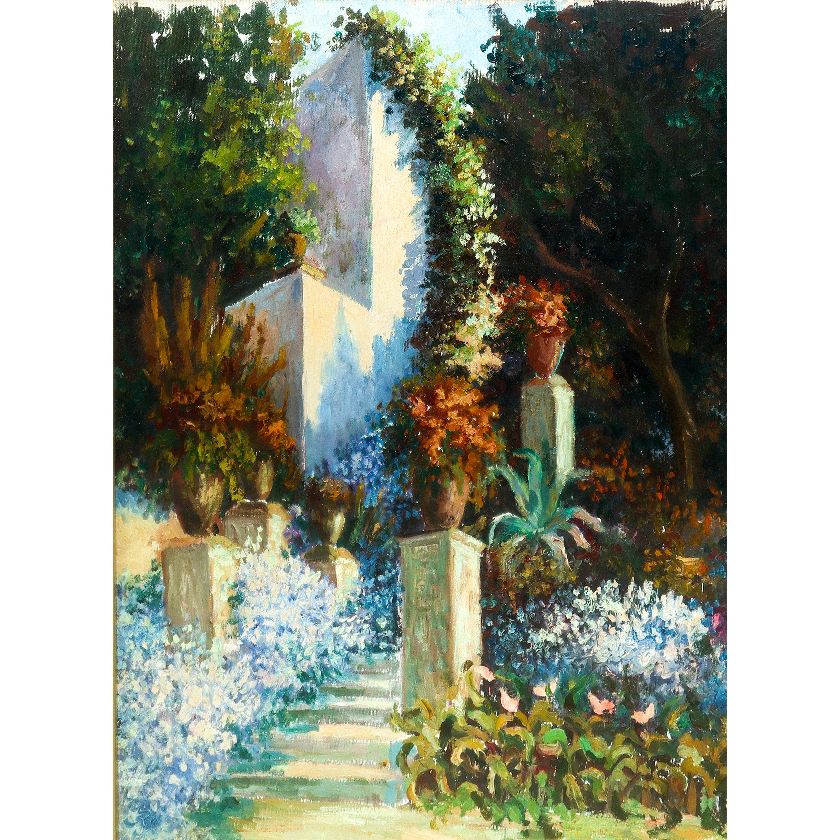 Salvo Rassa - Scorcio di Taormina, olio su tela
