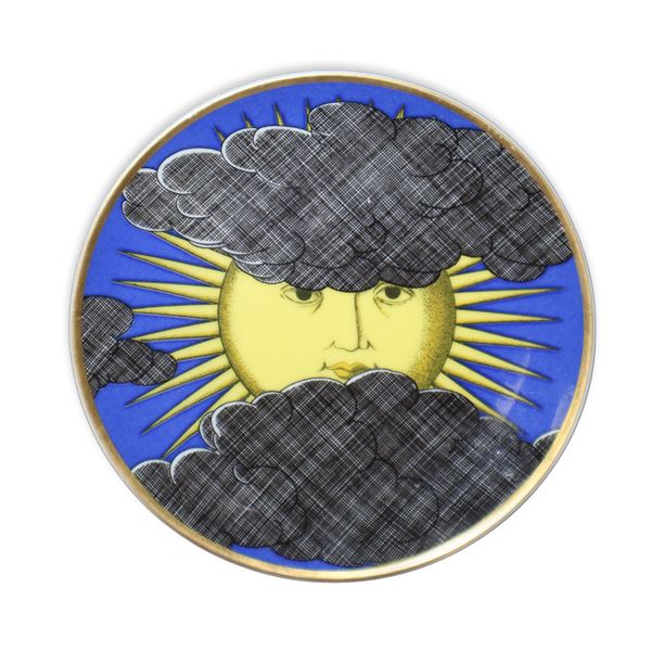 Piero Fornasetti  per Rosenthal - Small decorative plate "The Sun of Capri"
