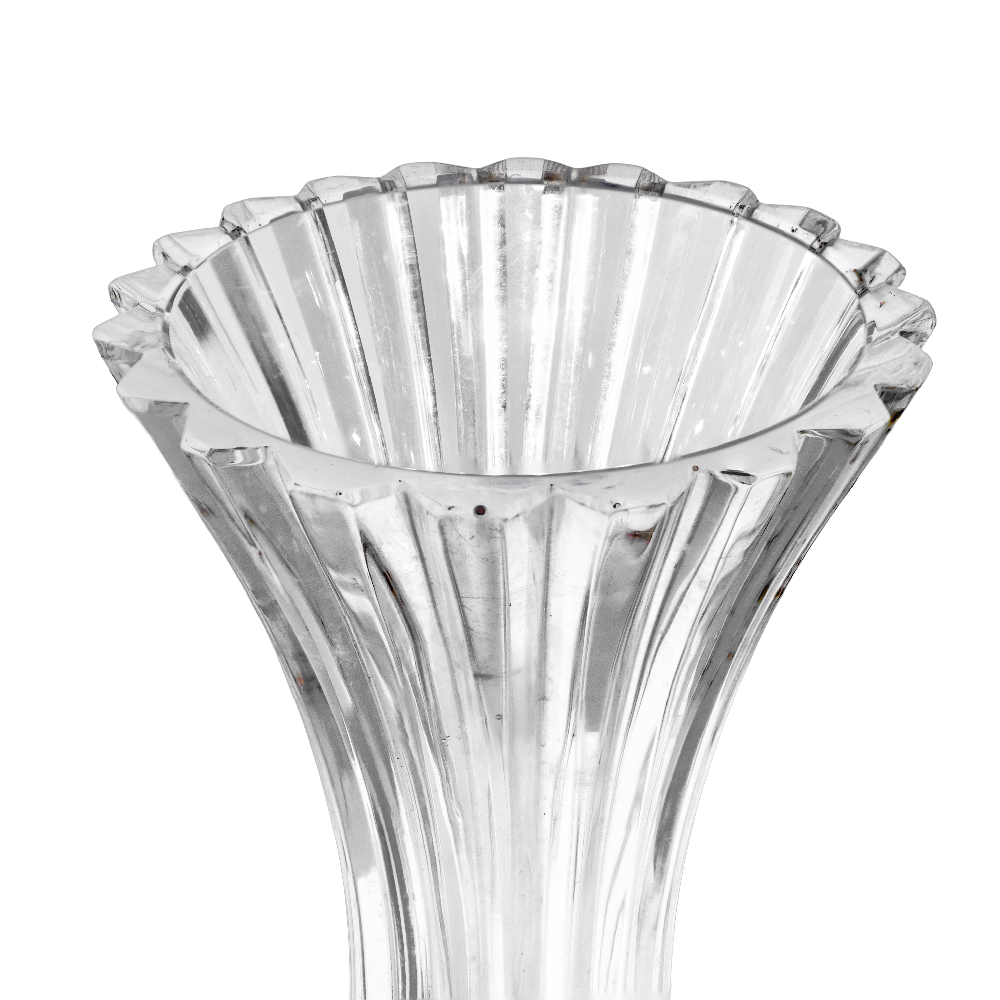 Vaso in cristallo a bocciolo con corpo scanalato