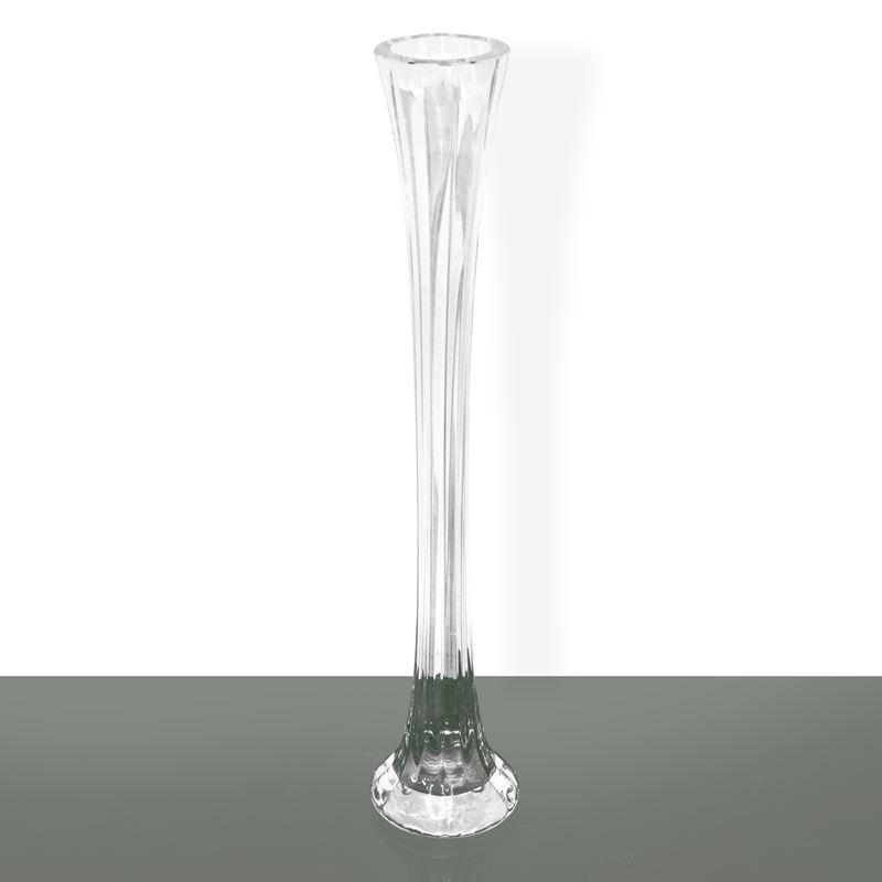 Vaso a bocciolo in vetro scanalato