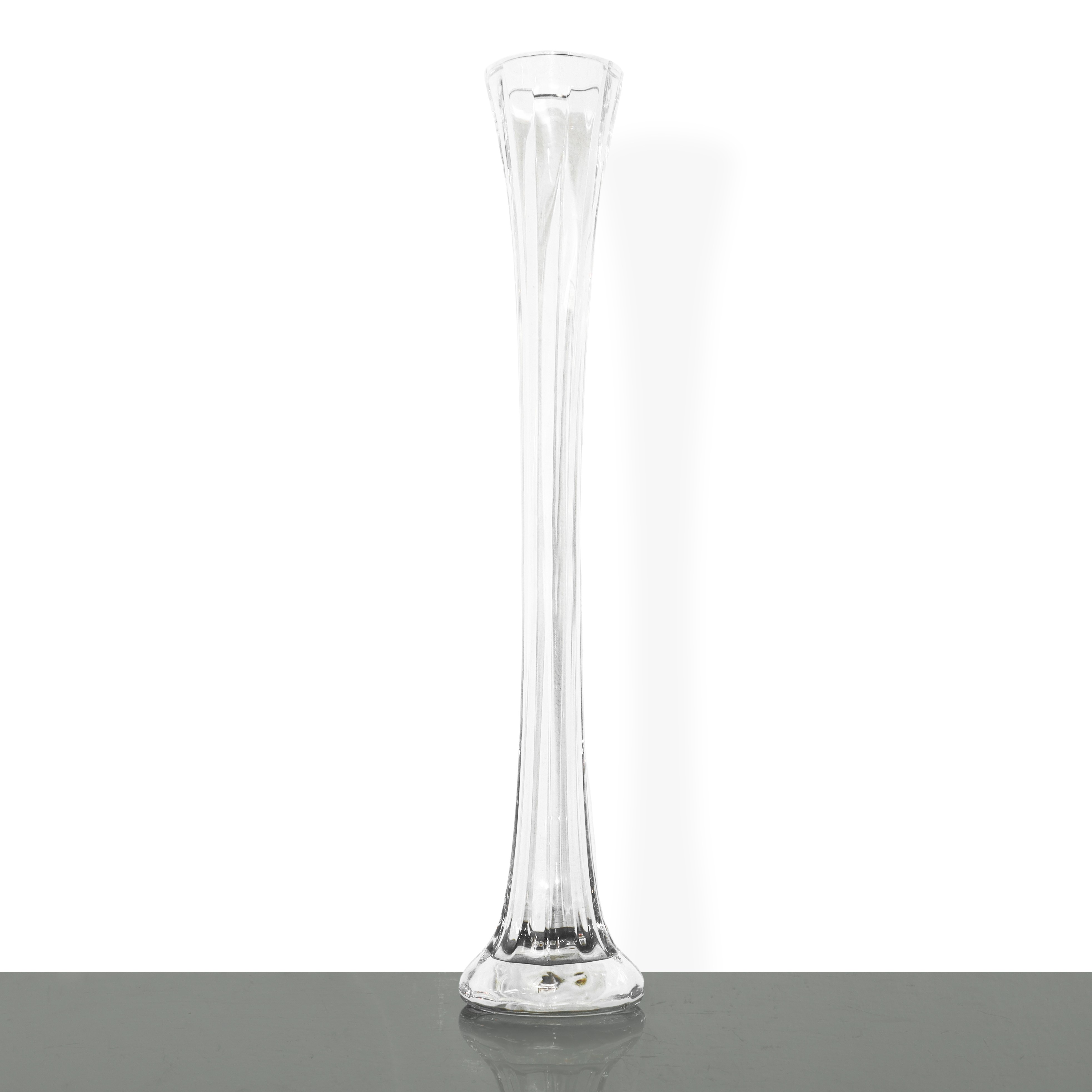 Vaso a bocciolo in vetro scanalato