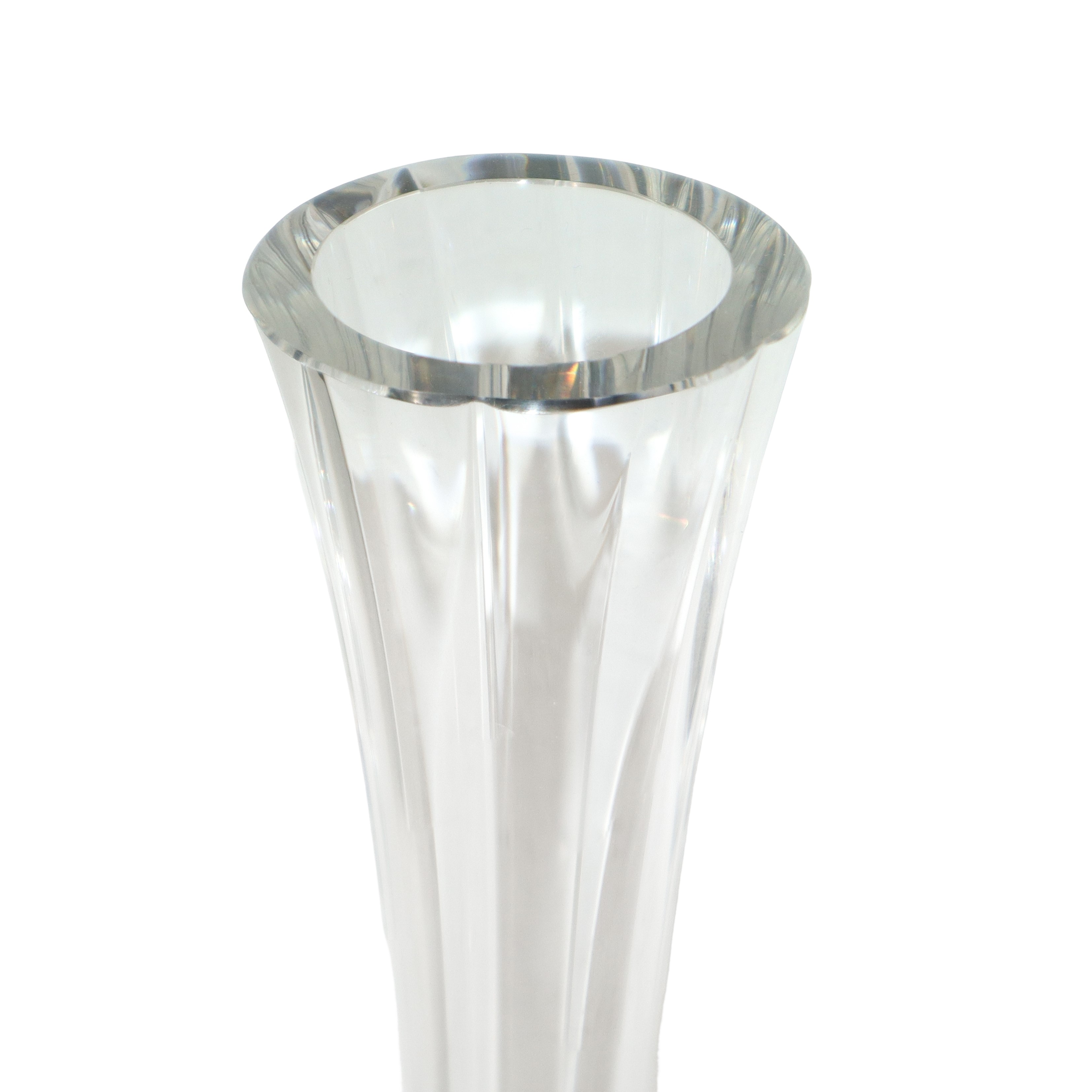 Vaso a bocciolo in vetro scanalato