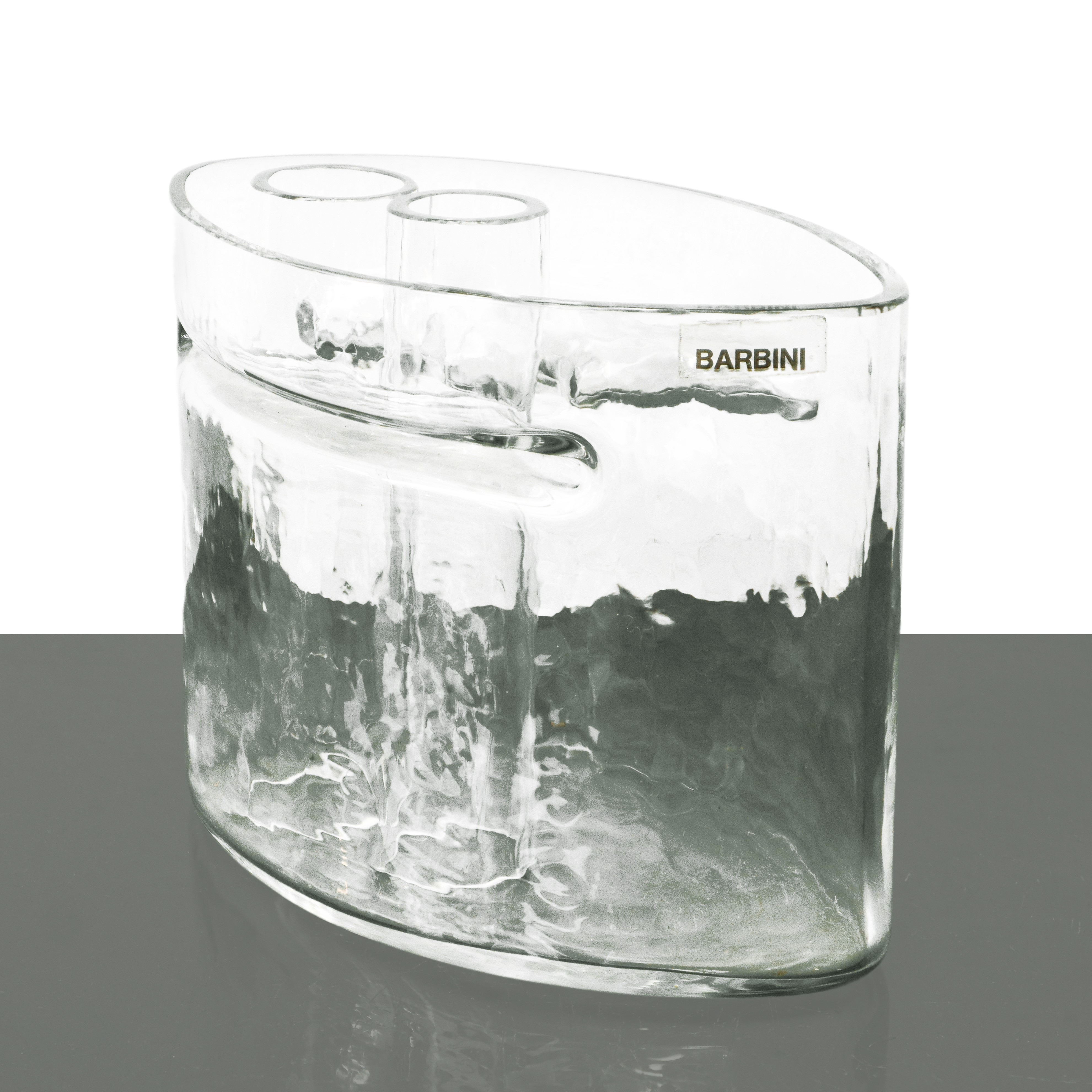Vaso in "vetro sonoro" realizzato a mano in vetro di Murano