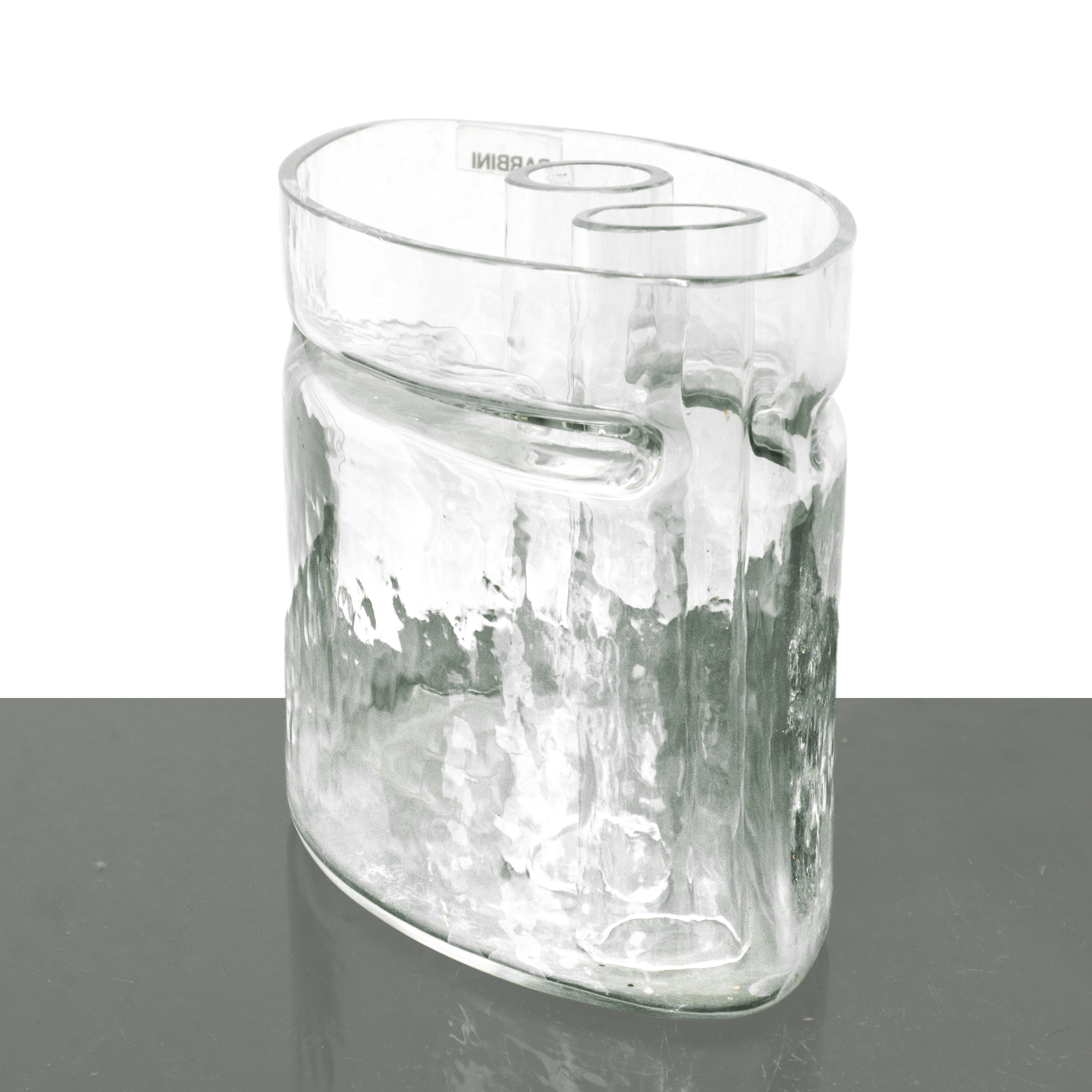 Vaso in "vetro sonoro" realizzato a mano in vetro di Murano