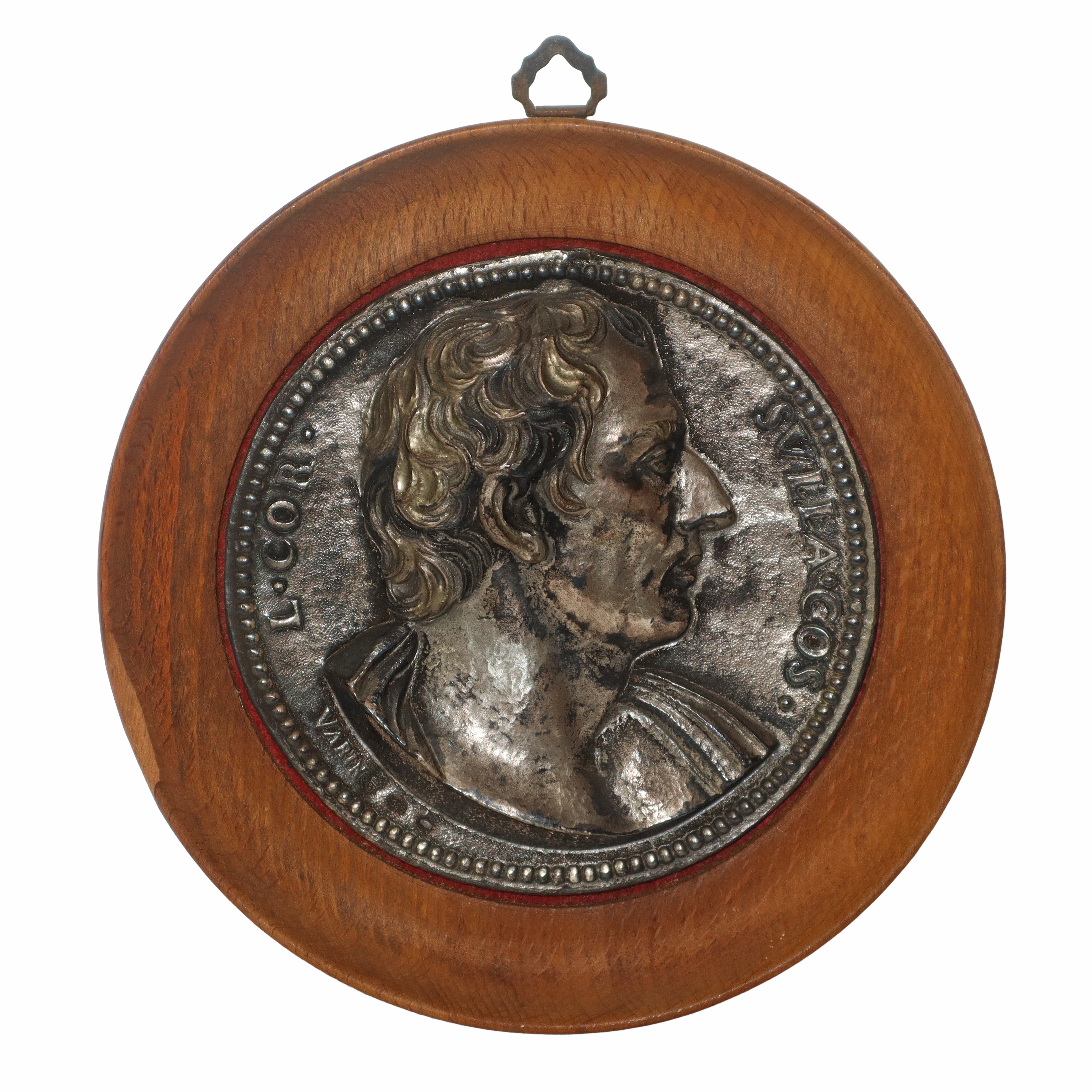 N°4 Placche in argento 925 entro cornici in legno raffiguranti personaggi storici